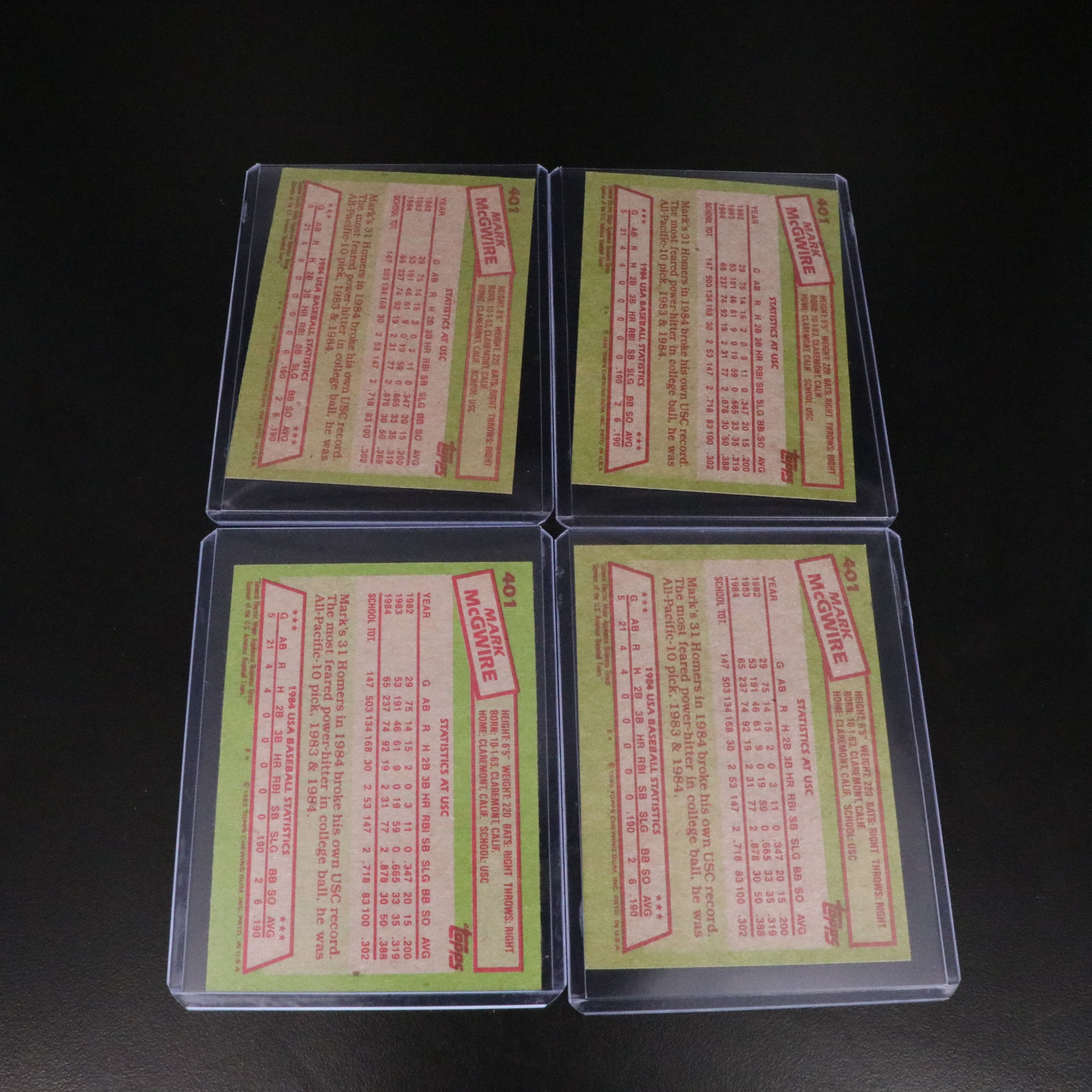 1985 Topps Mark McGwire Rookie Baseball Card