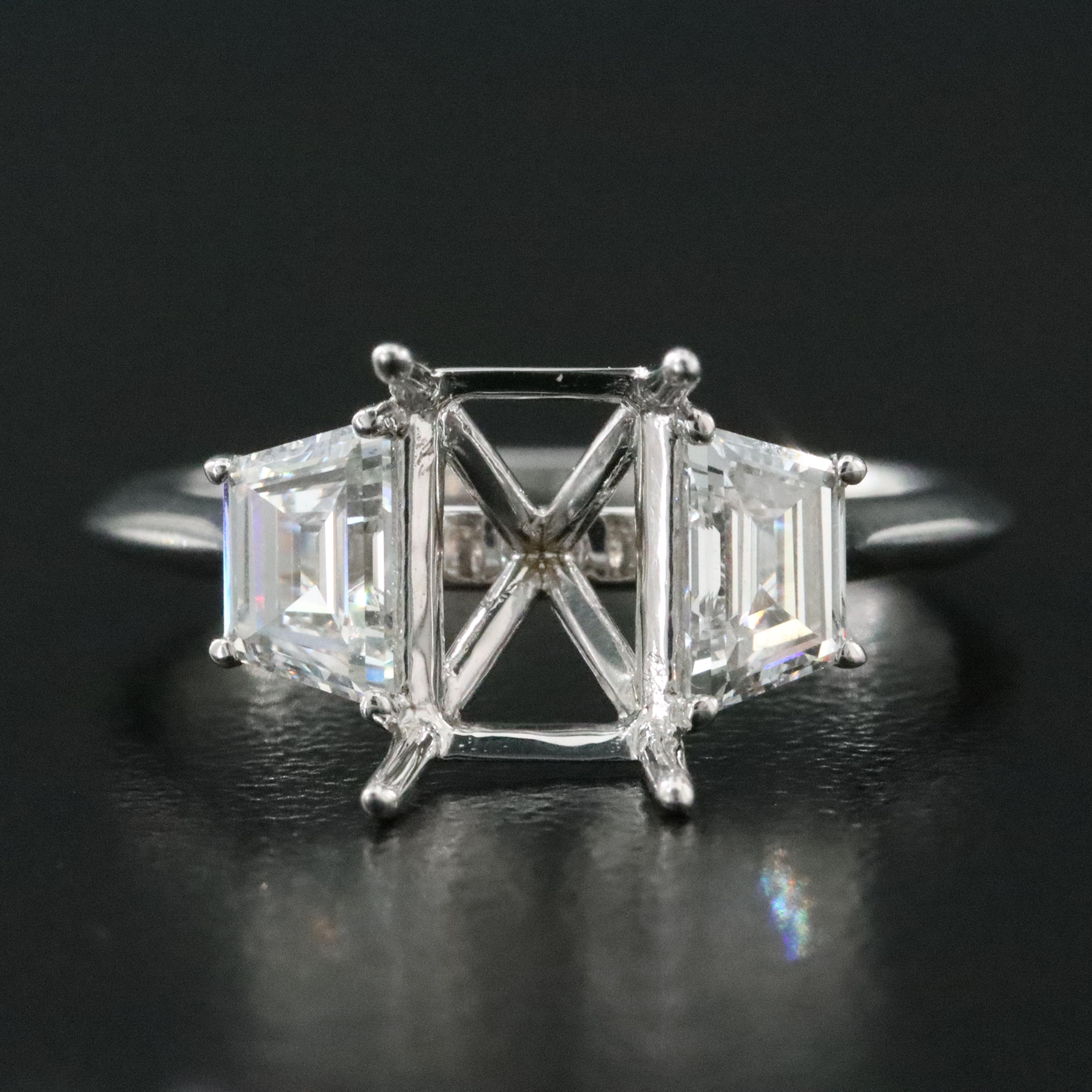 18K 0.75 CTW Lab Grown Diamond Semi-Mount Ring