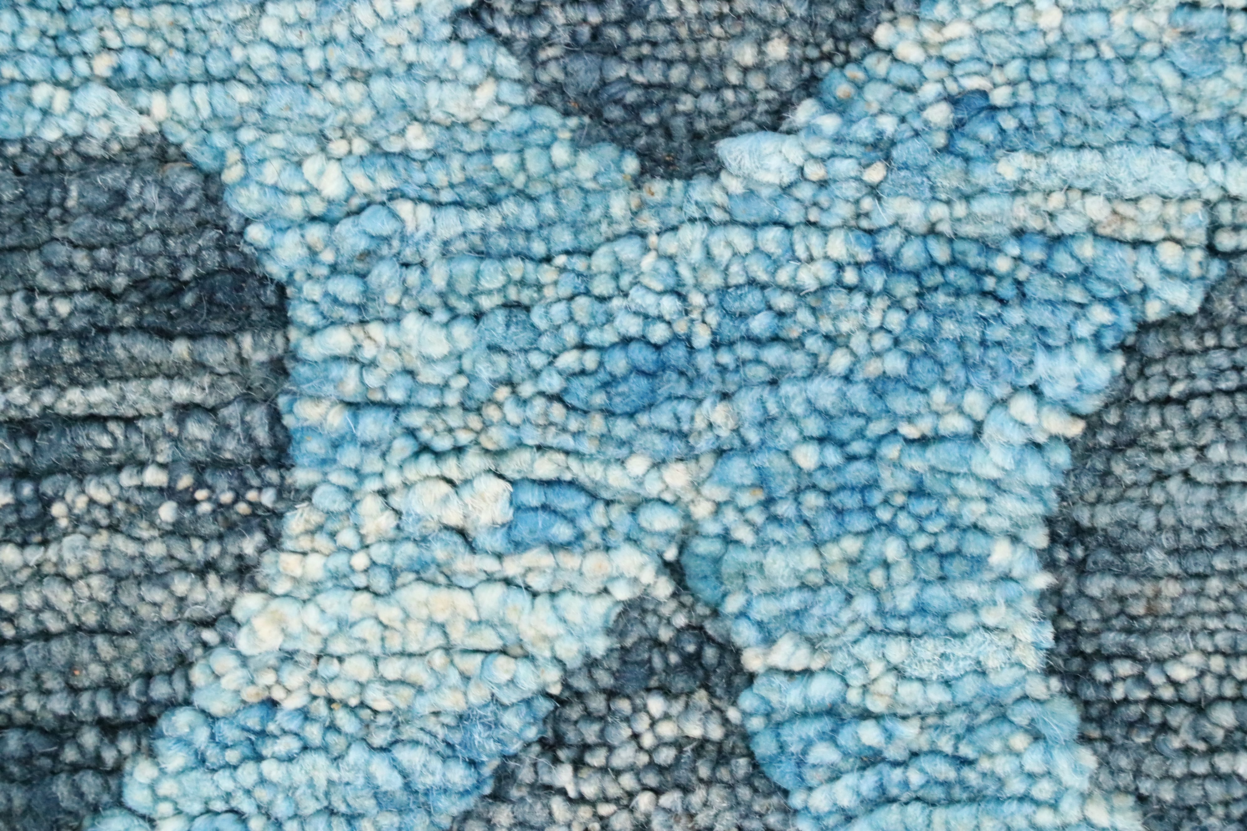 8' x 9'11 Hand-Knotted Indian Contemporary Area Rug