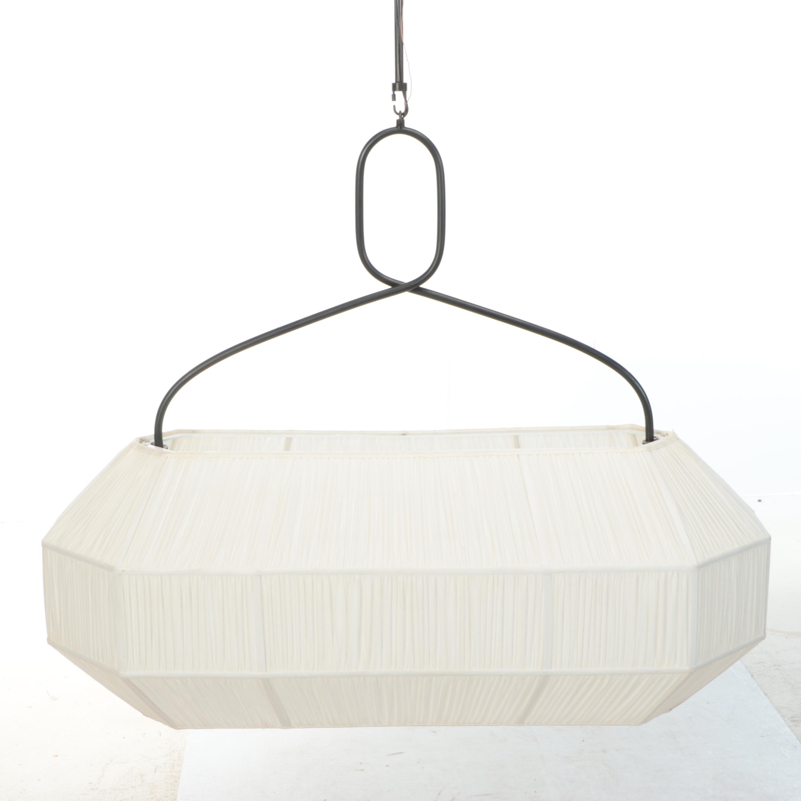 Kelly Wearstler "Forza" for Visual Comfort Shirred Fabric Linear Pendant