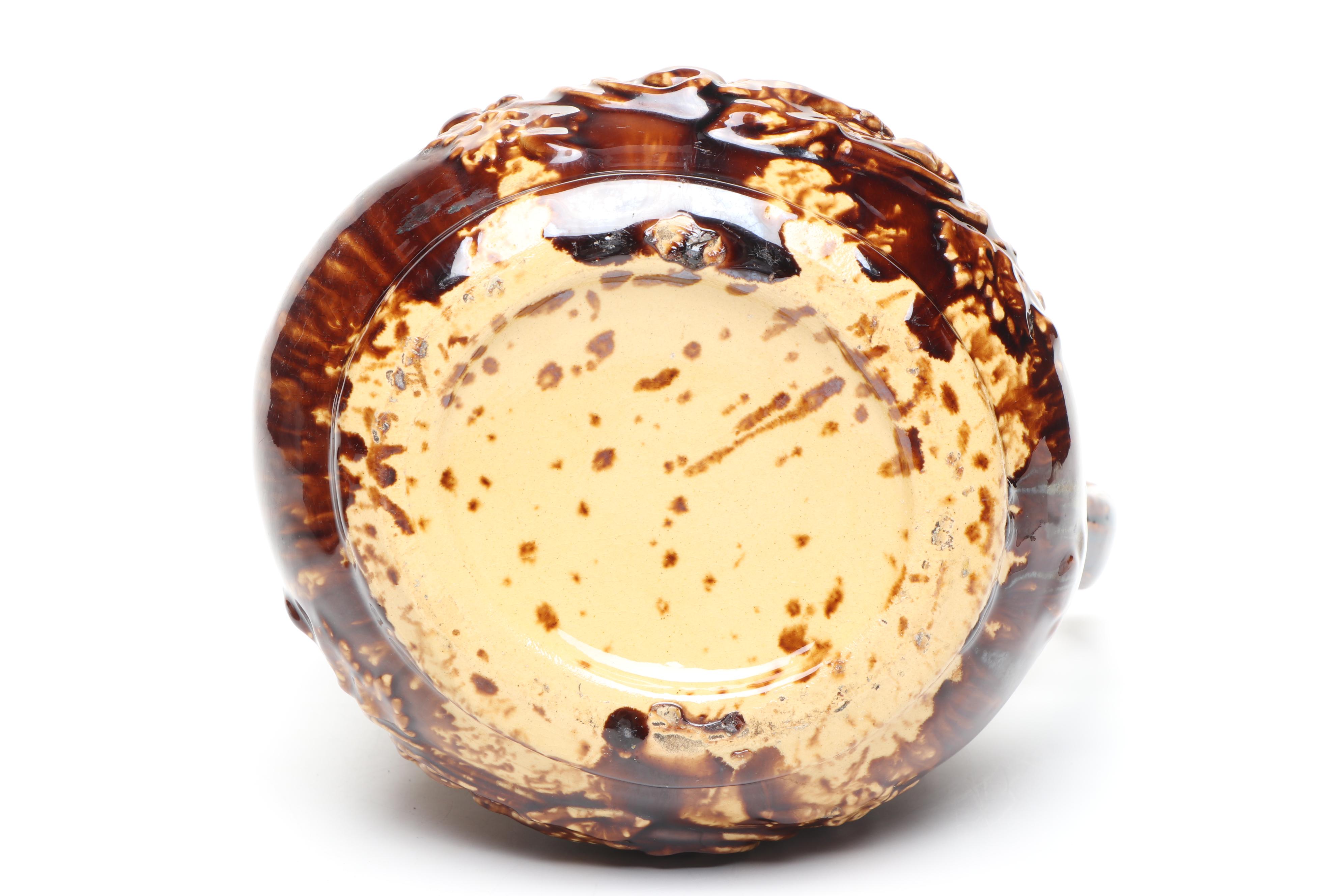 Bennington Rockingham Glazed Molded Earthenware Pitchers, Mid to Late 19th C.