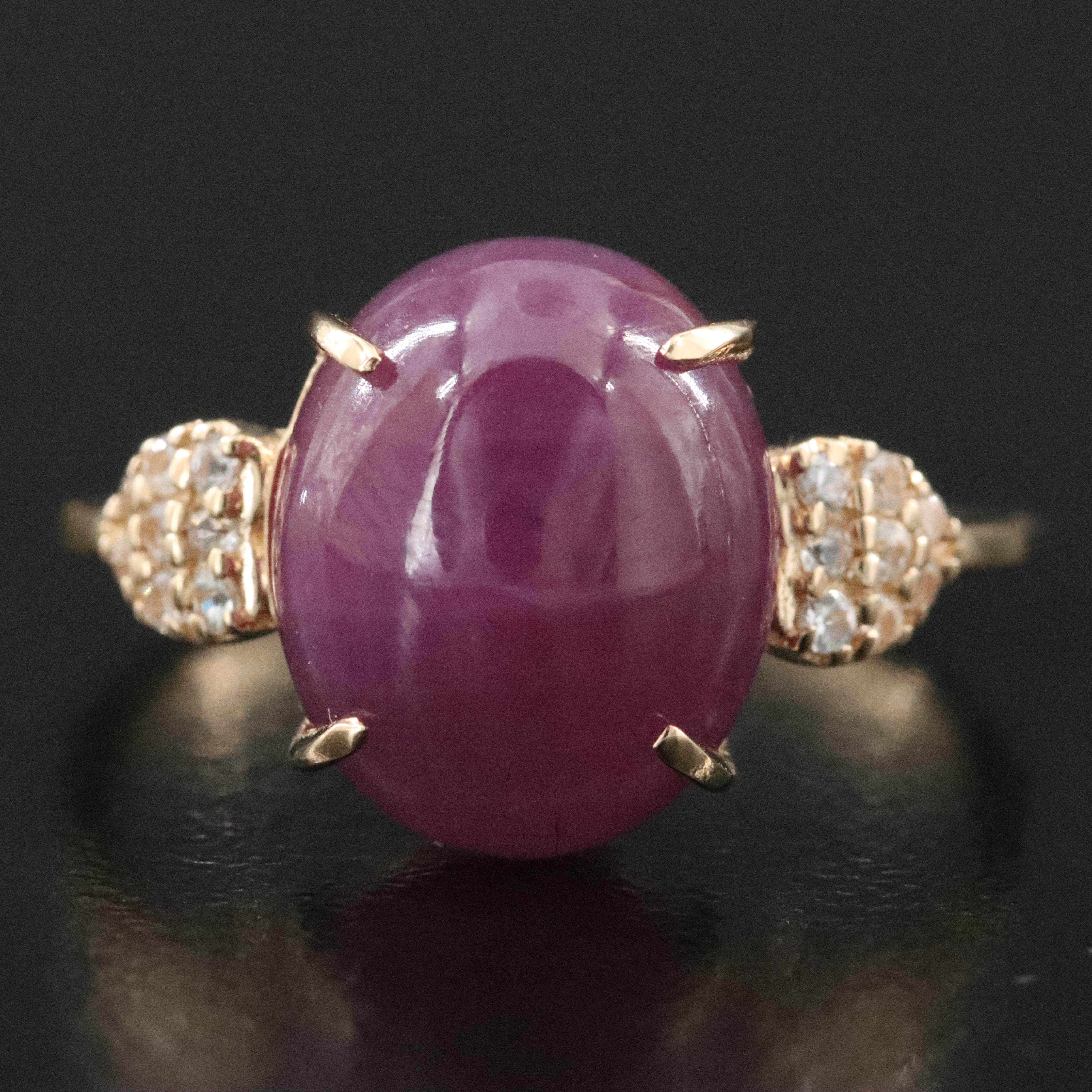 14K 9.29 CT Ruby and White Sapphire Ring