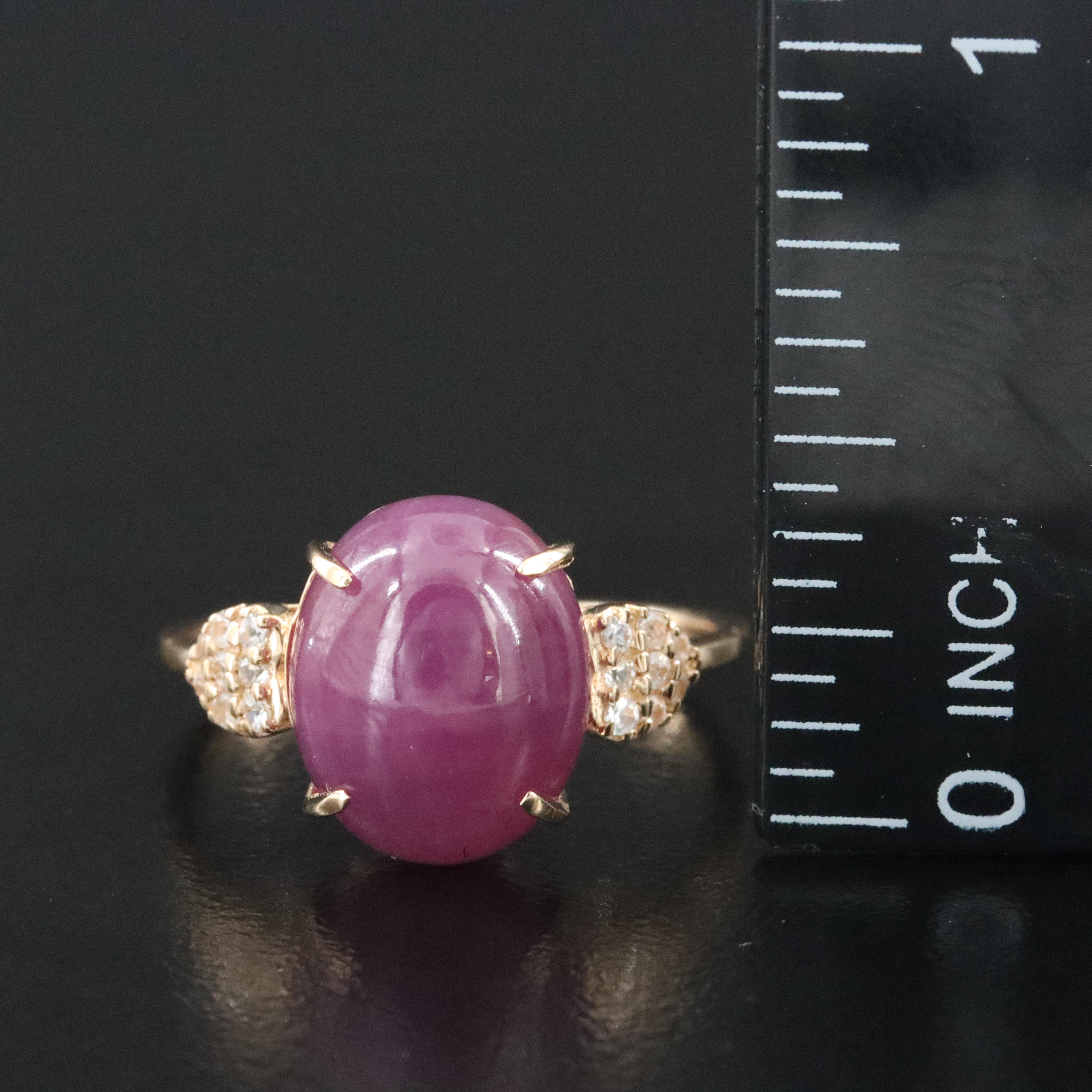 14K 9.29 CT Ruby and White Sapphire Ring