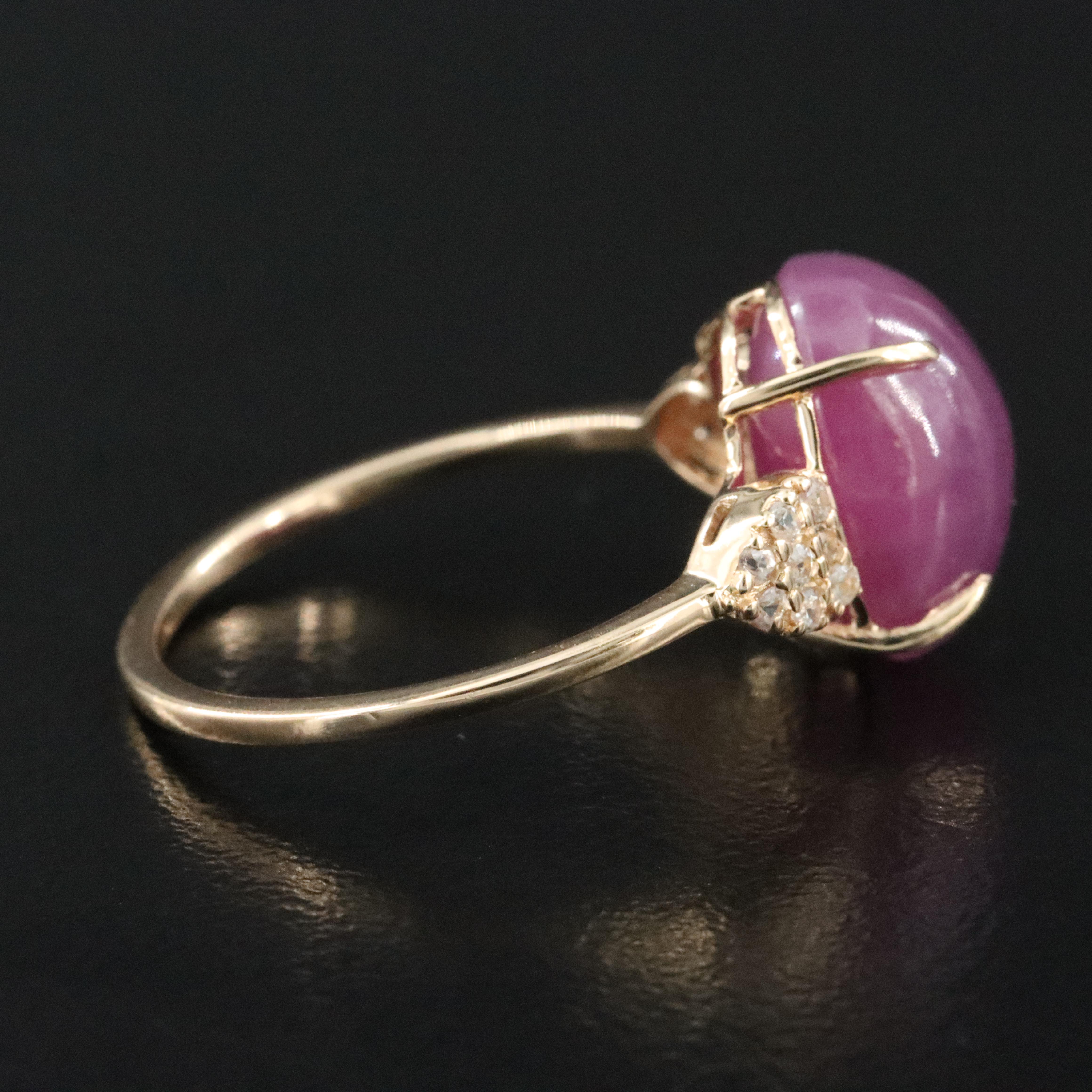 14K 9.29 CT Ruby and White Sapphire Ring