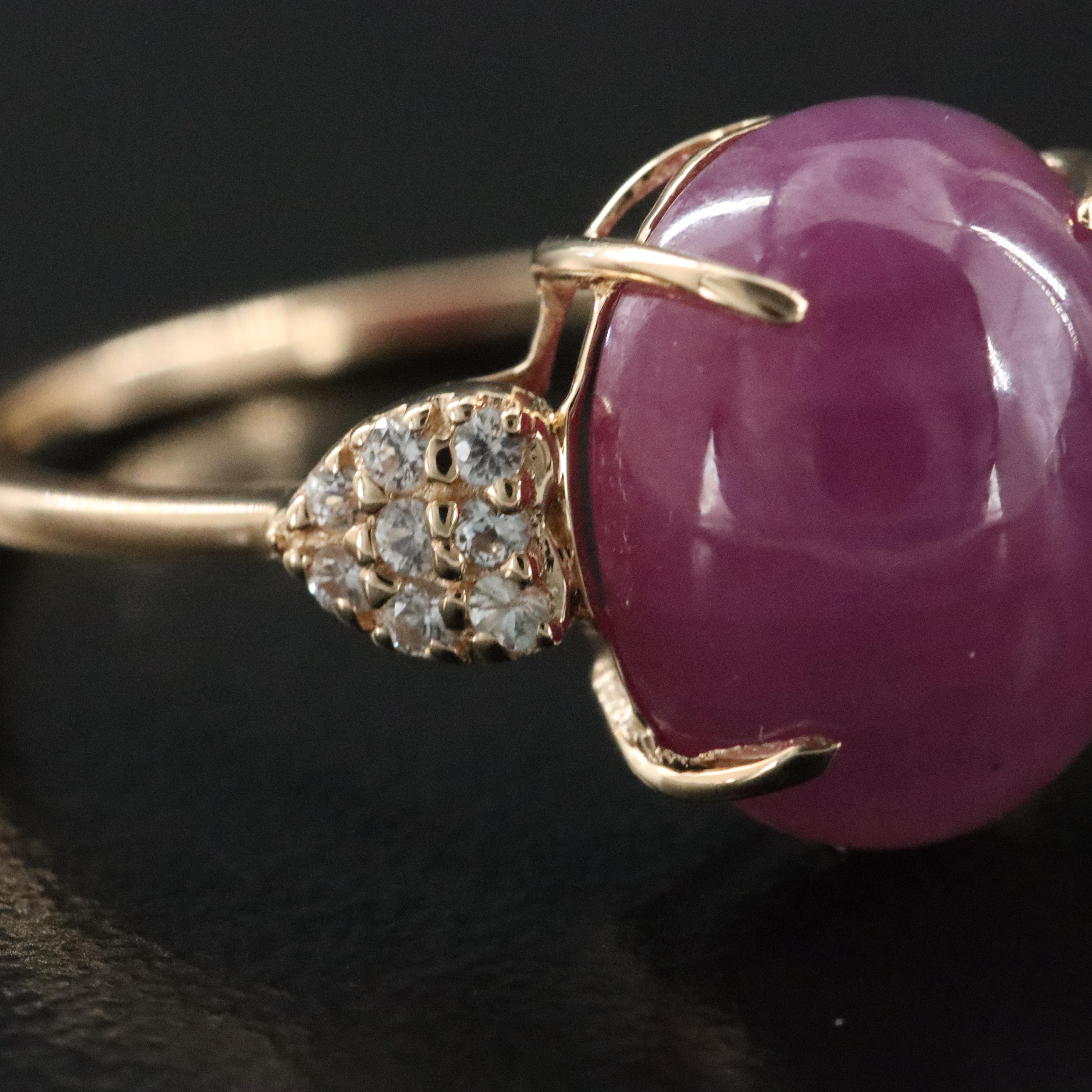 14K 9.29 CT Ruby and White Sapphire Ring