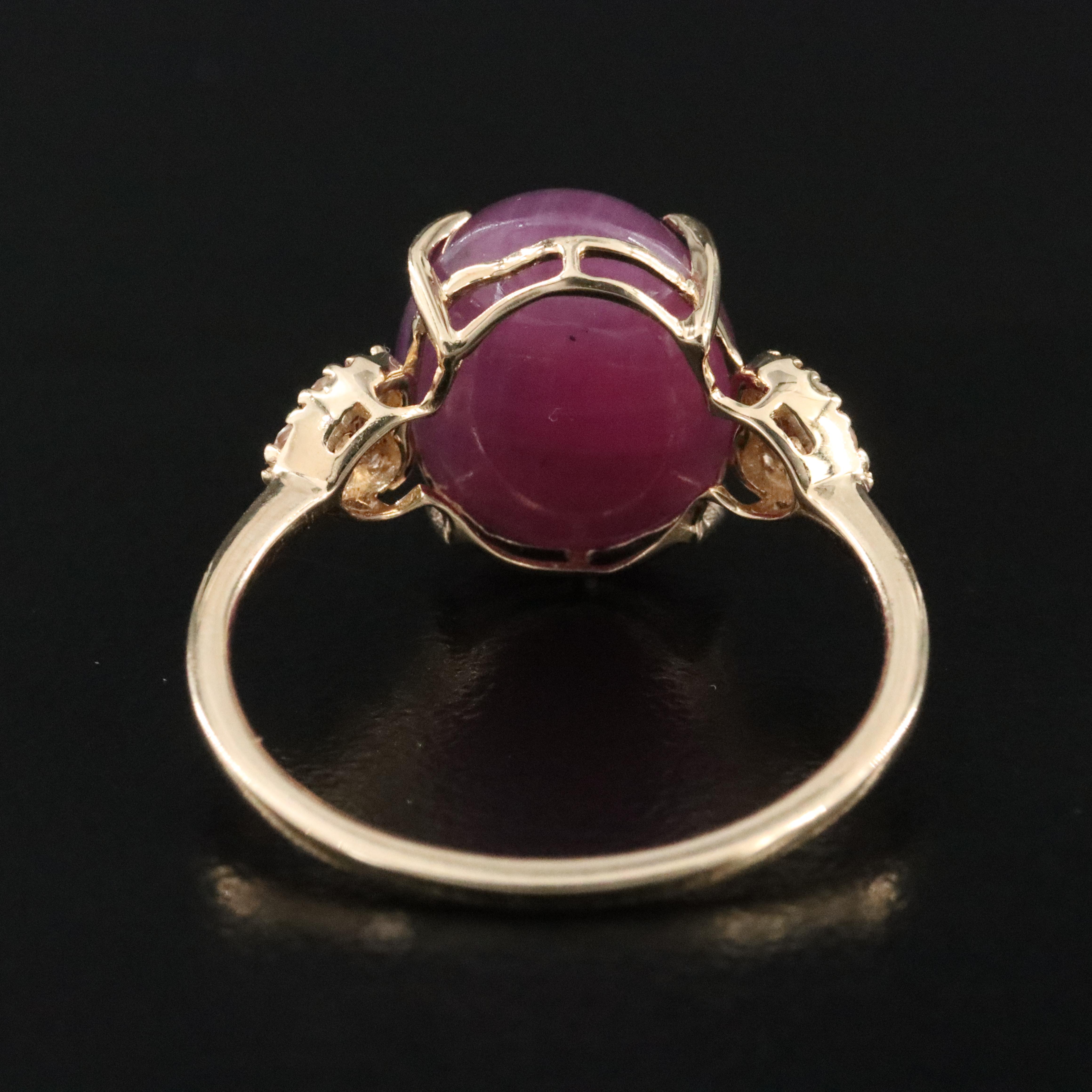 14K 9.29 CT Ruby and White Sapphire Ring