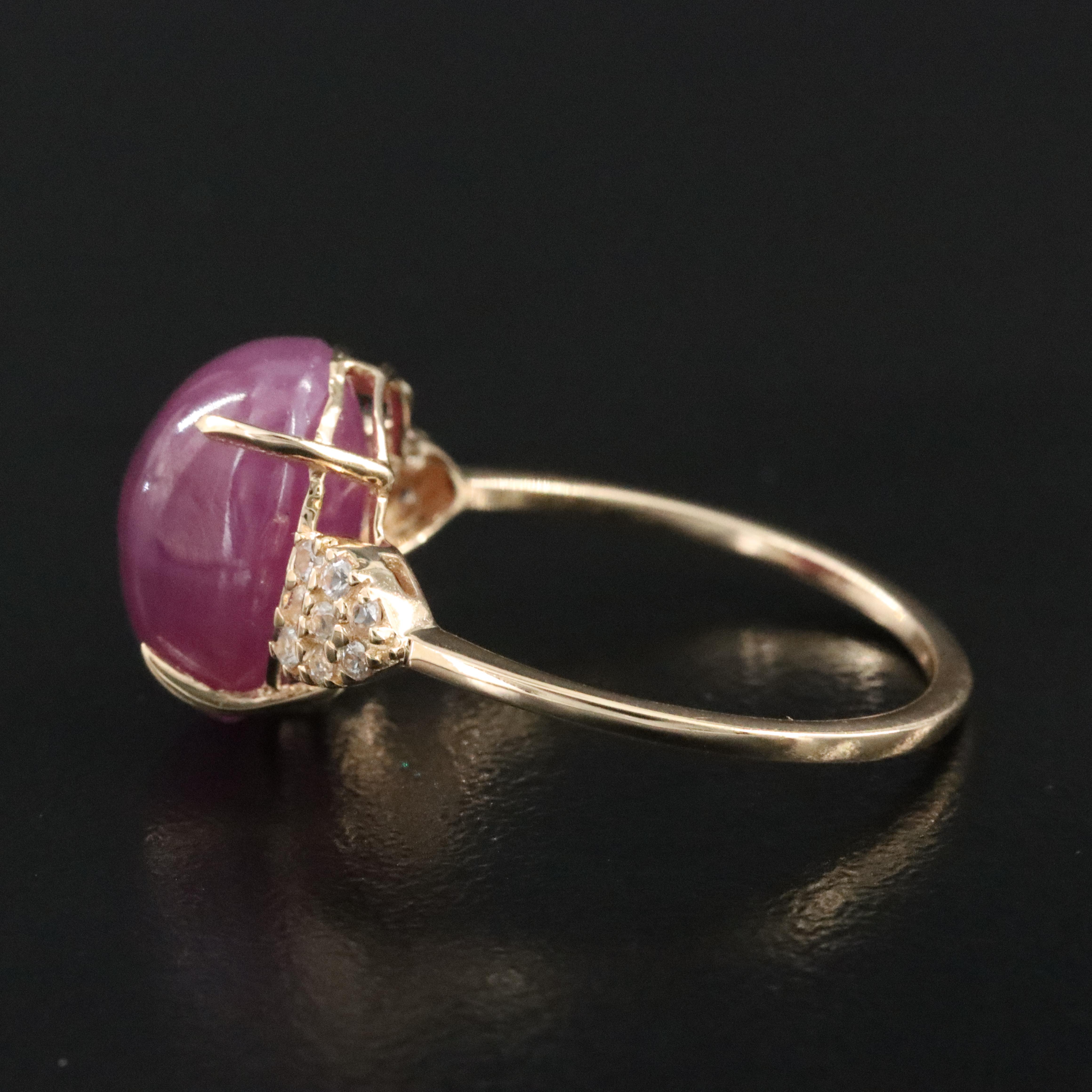 14K 9.29 CT Ruby and White Sapphire Ring