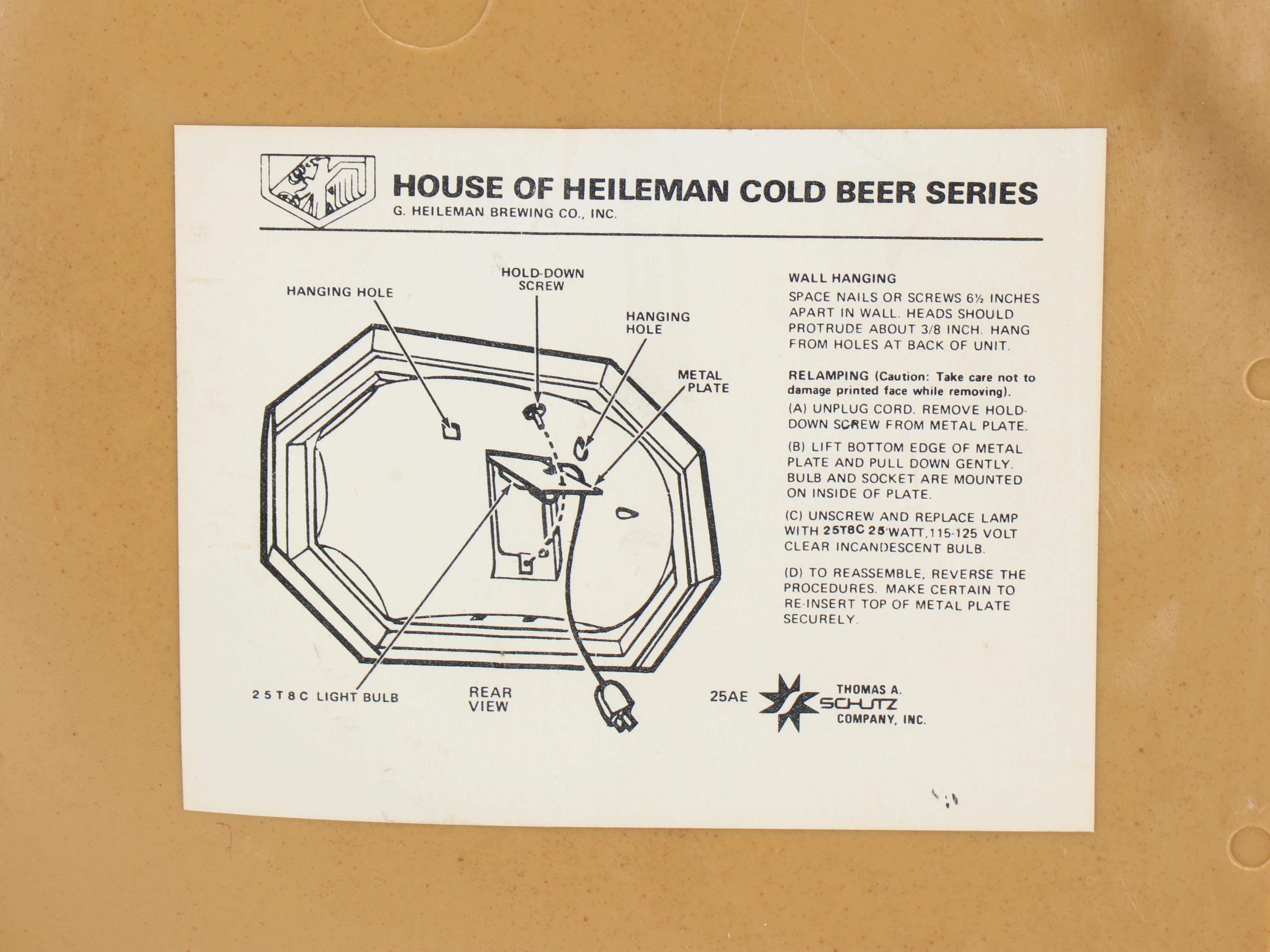 House of Heileman Cold Beer Series Blatz Faux-Stained Glass Light-Up Sign