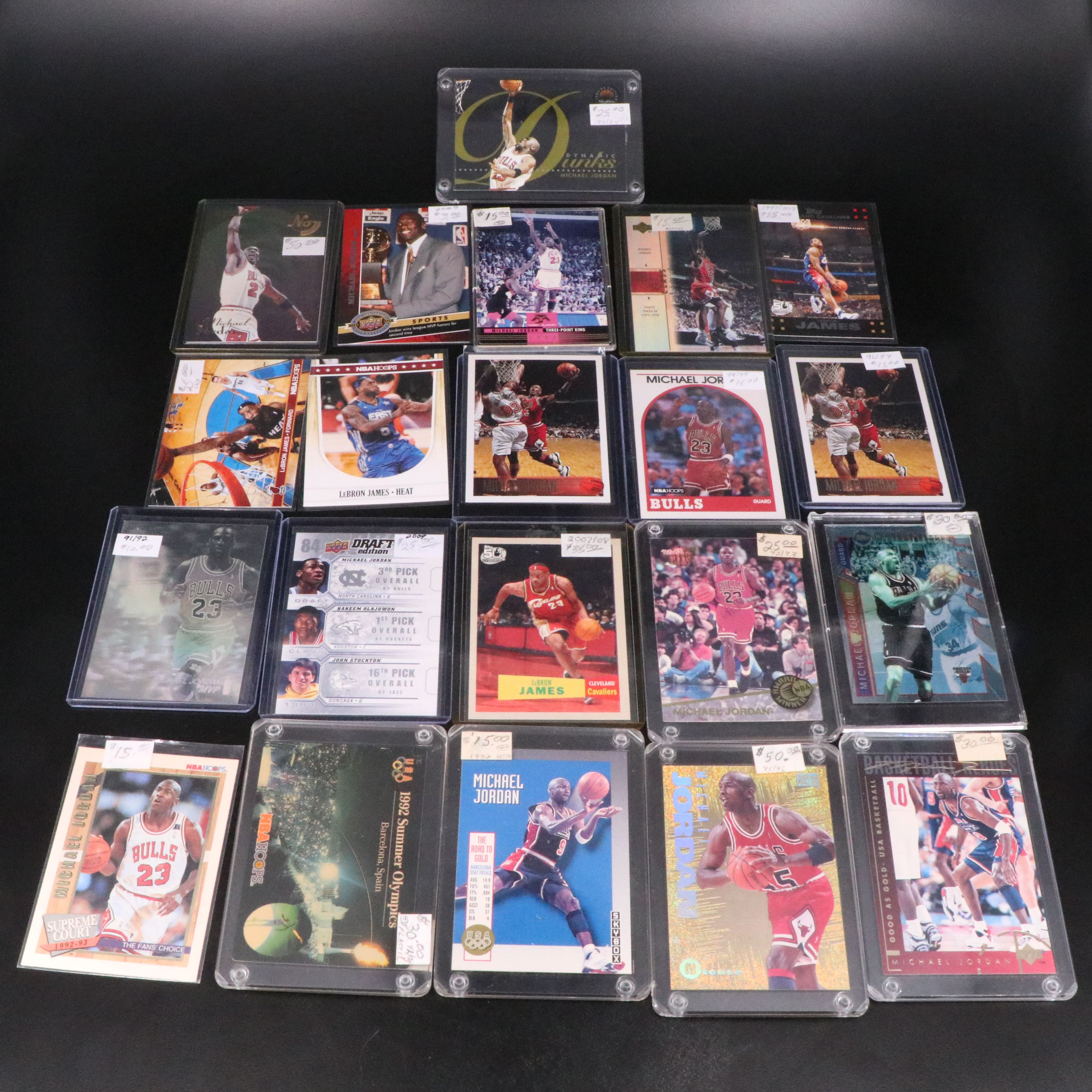 Michael Jordan and LeBron James Basketball Cards, 1989-2010s