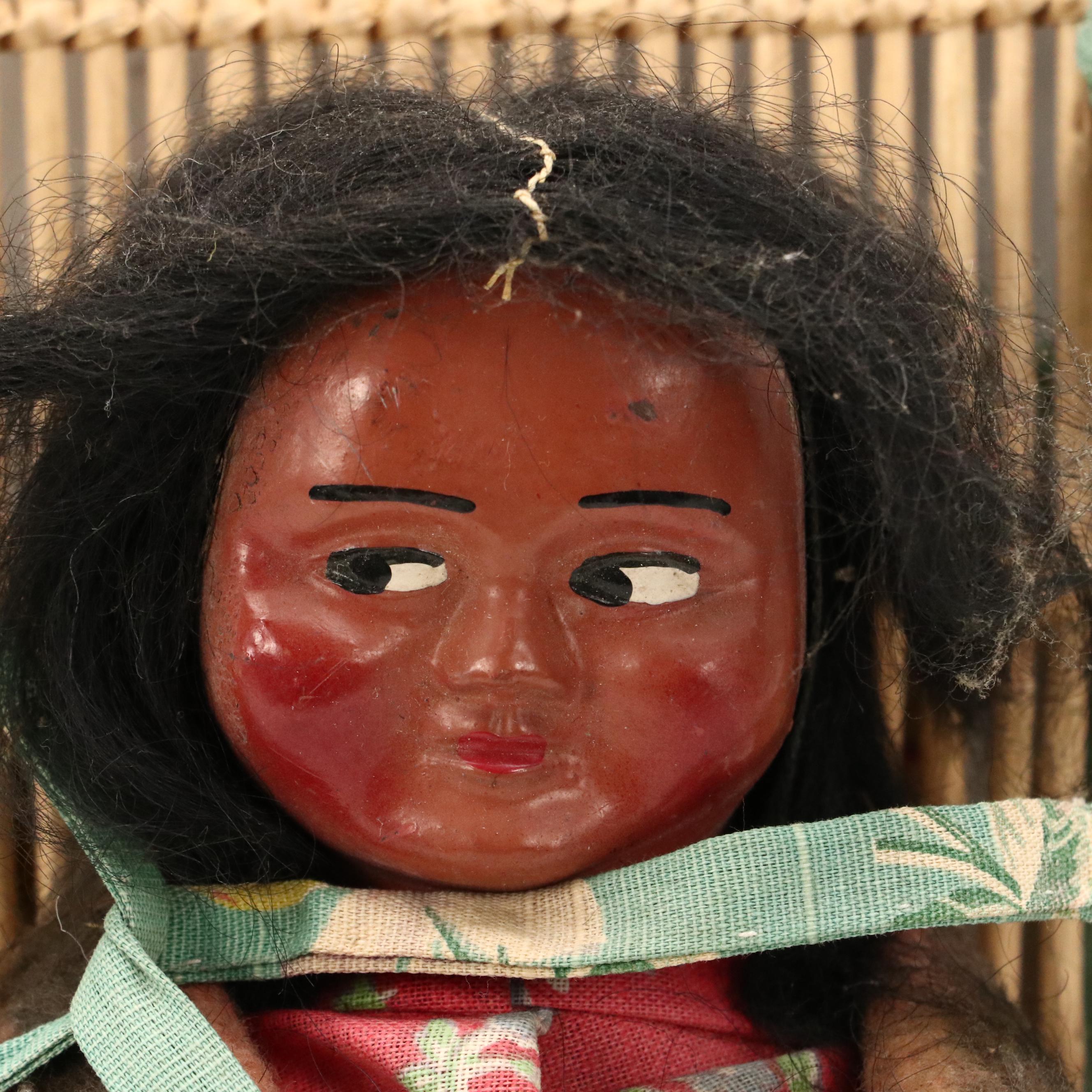Skookum Doll with Cradle Board, Mid-20th Century