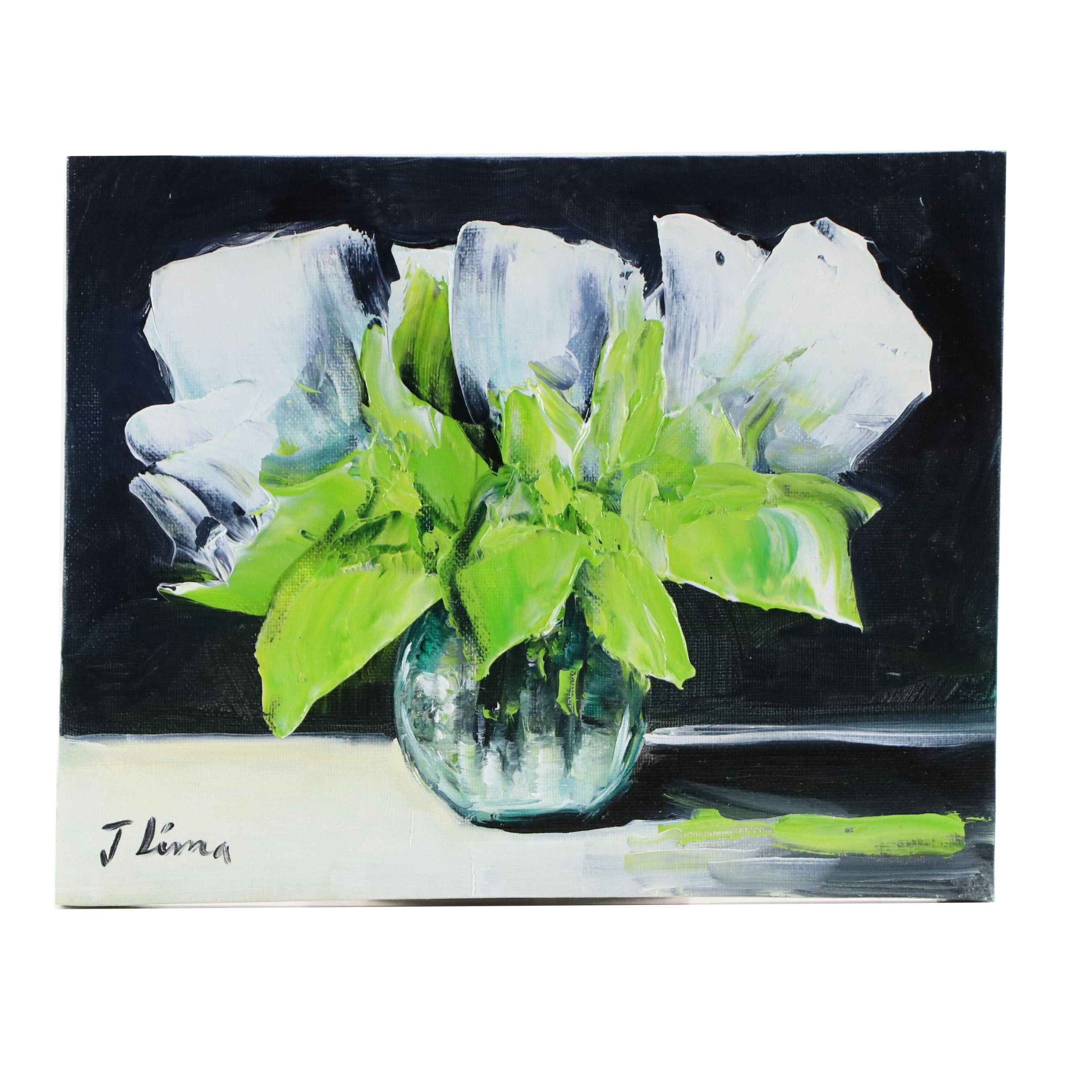 José M. Lima Floral Still Life Oil Painting, 2025