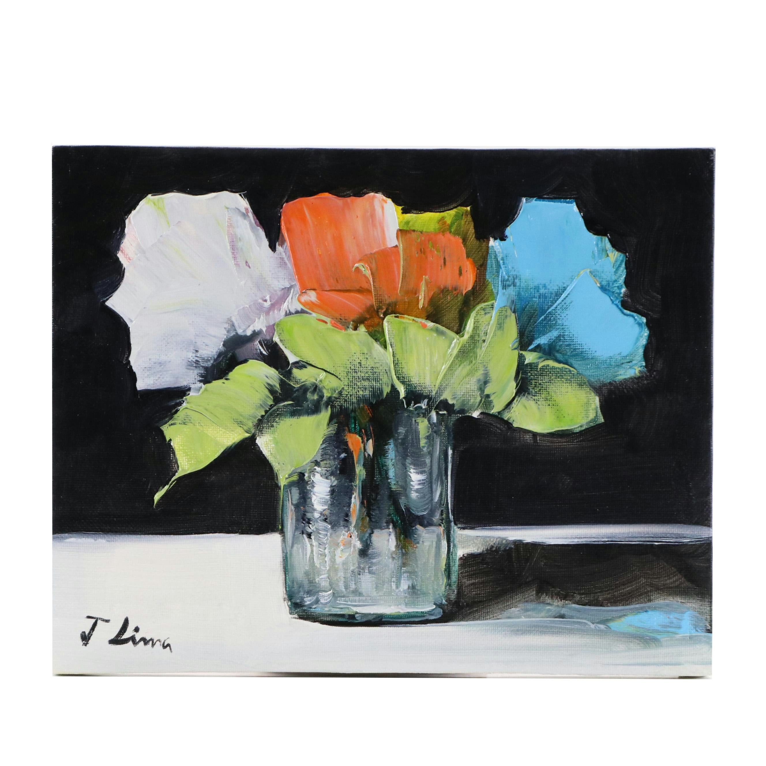 José M. Lima Floral Still Life Oil Painting, 2025