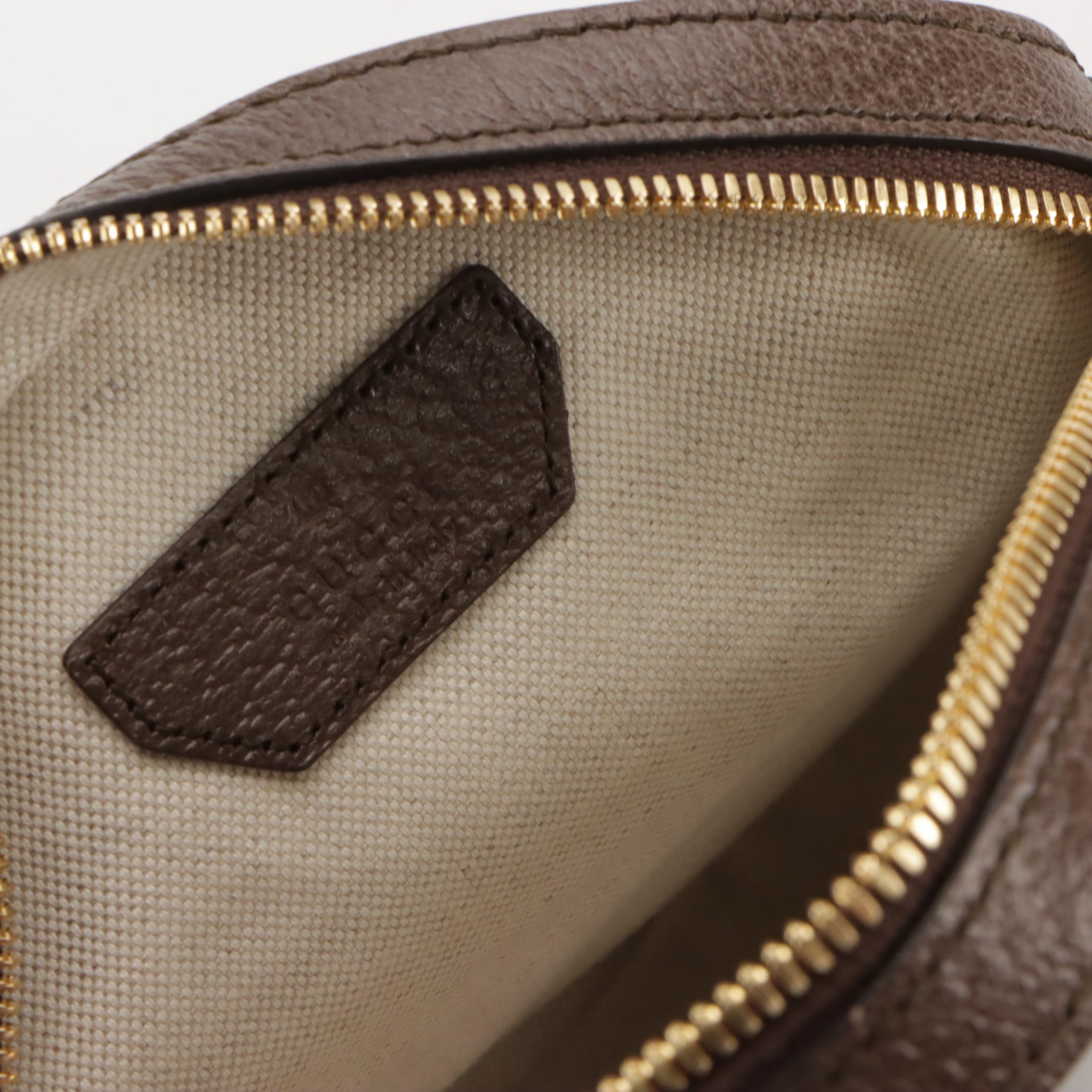 Gucci Round Ophidia Crossbody Bag in Printed GG Supreme Canvas and Leather