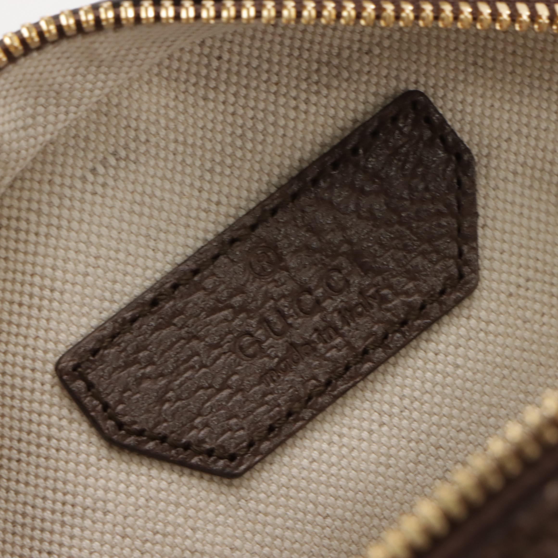 Gucci Round Ophidia Crossbody Bag in Printed GG Supreme Canvas and Leather