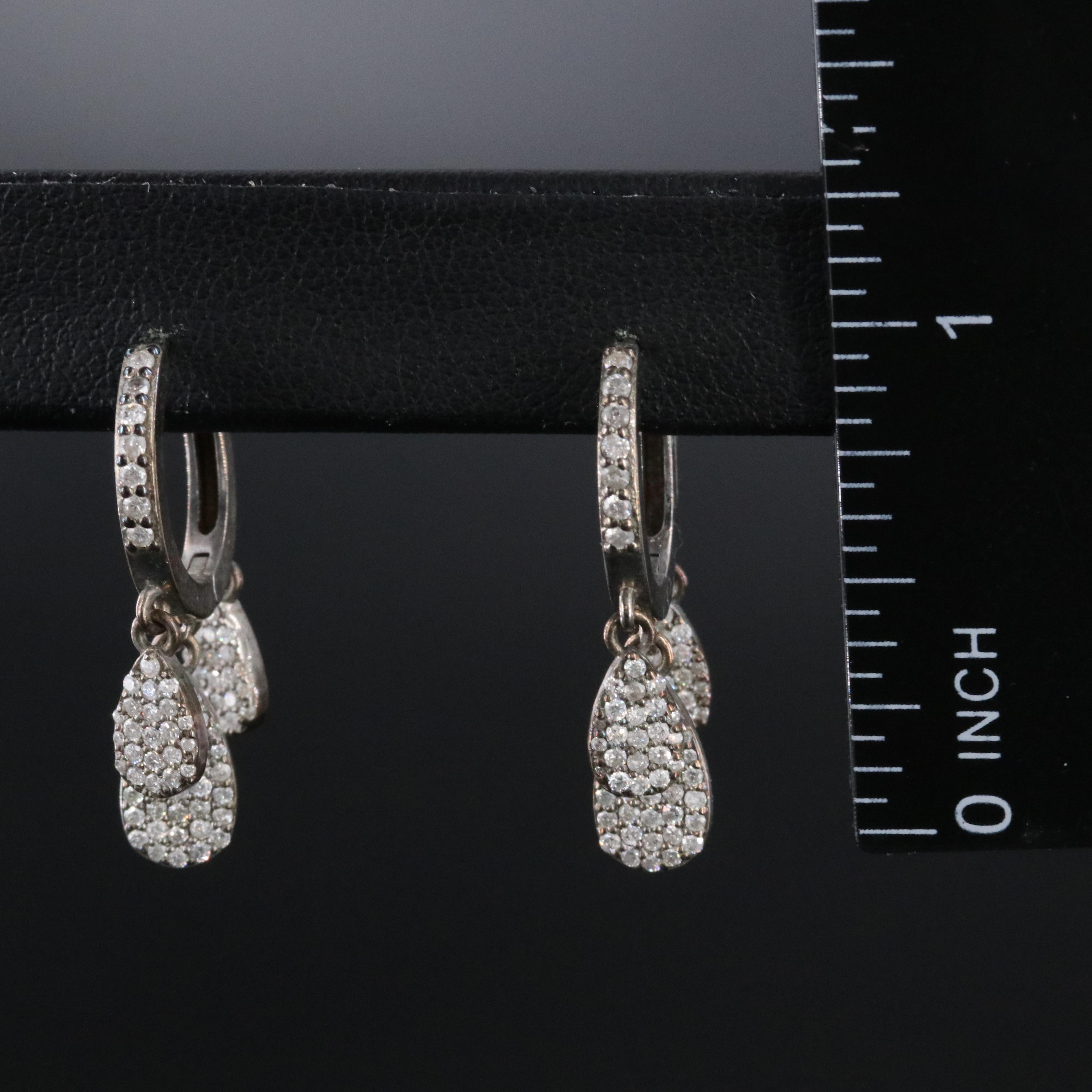 Sheryl Lowe Sterling Diamond Hoops