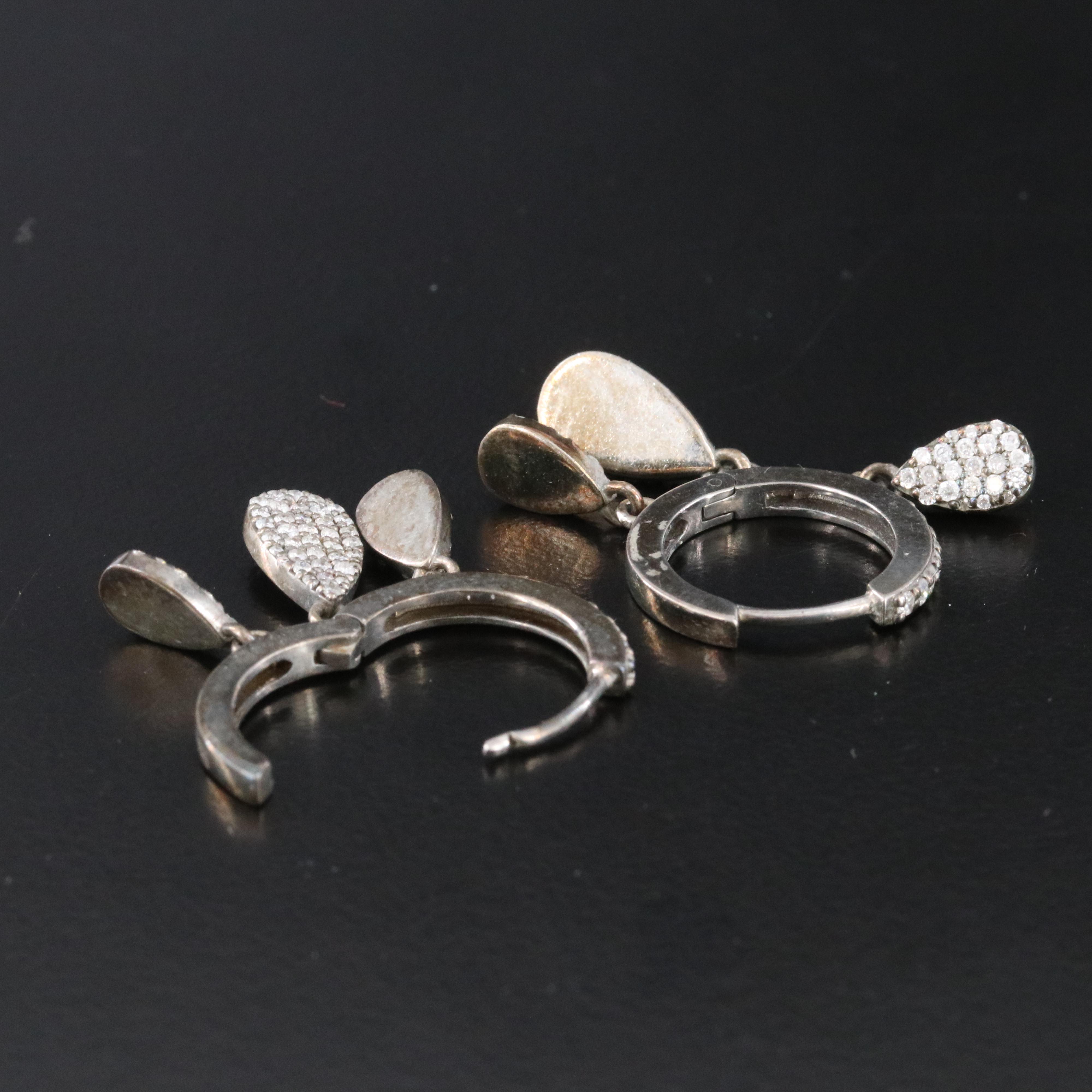 Sheryl Lowe Sterling Diamond Hoops