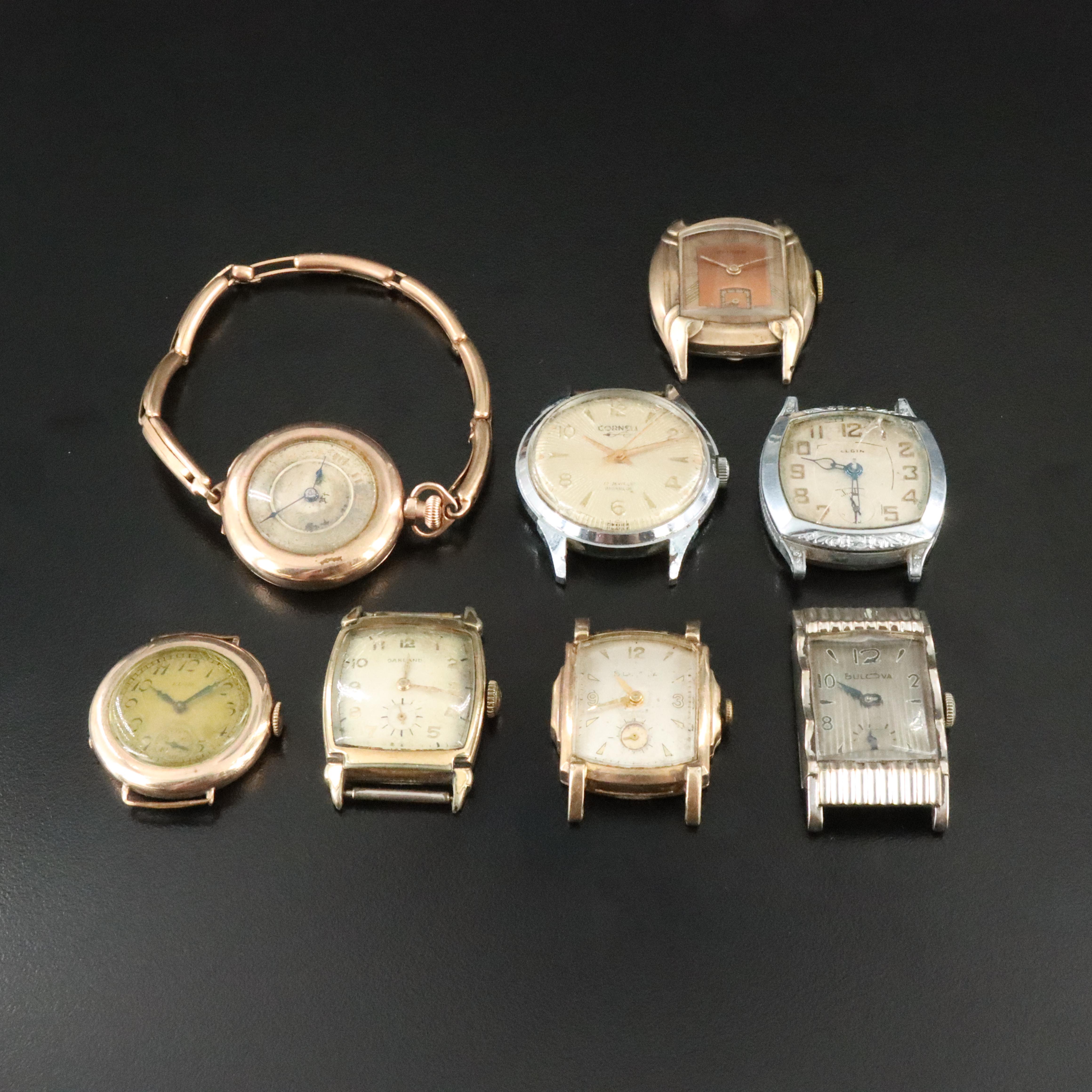 Mix of Stem Wind Watches Including Bulova, Elgin, Hampden and Others