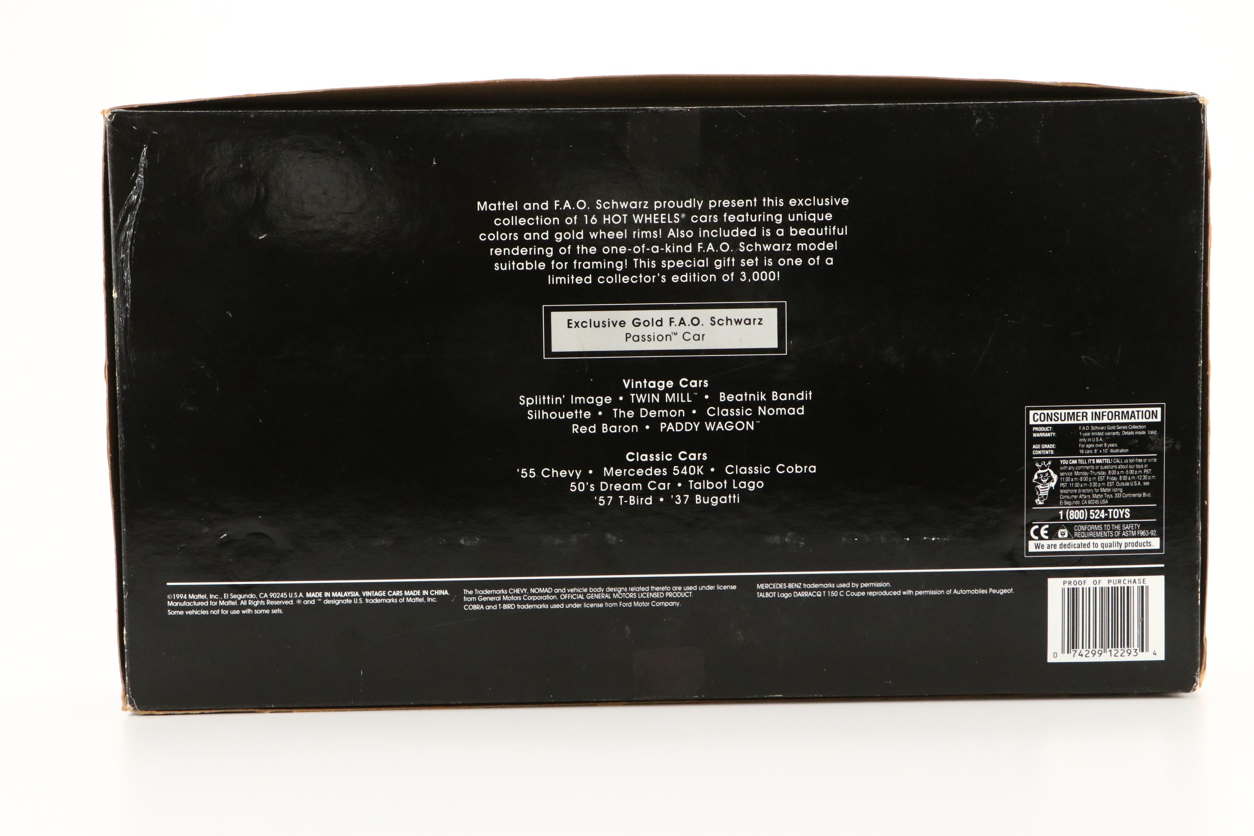 Hot Wheels Gold Series Collection Toy Cat Set, 1994