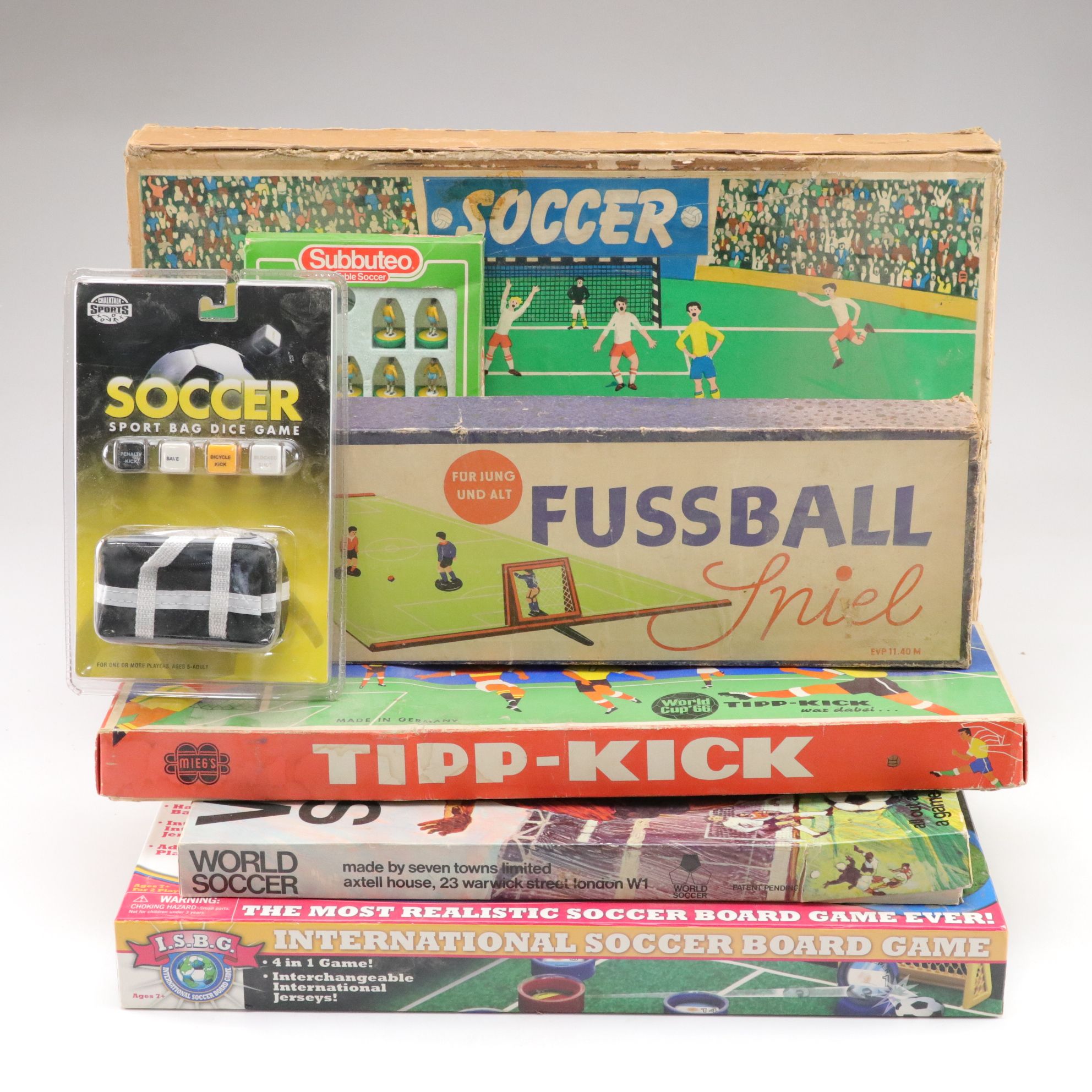 "Tipp-Kick" and "World Soccer" in Set of Soccer Board Games, Mid-Late 20th C.
