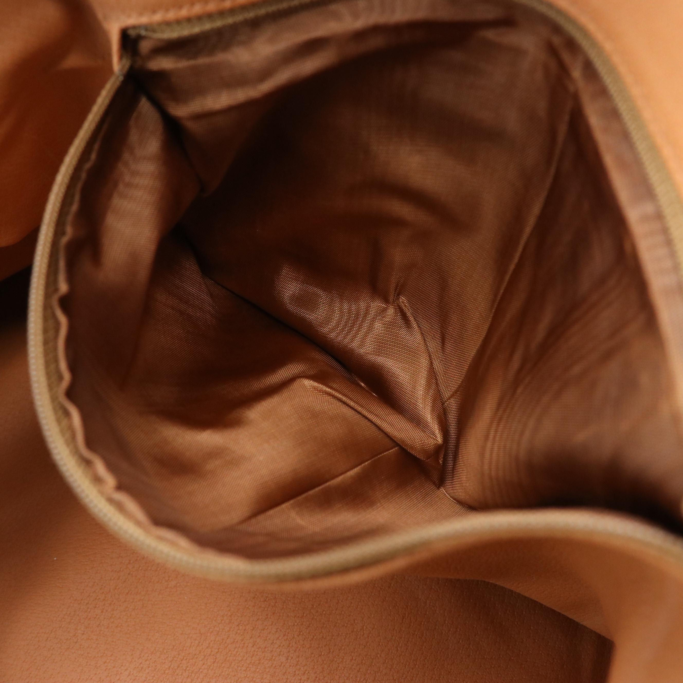 Celine Travel Duffel Bag in Macadam Coated Canvas and Beige Leather Trim