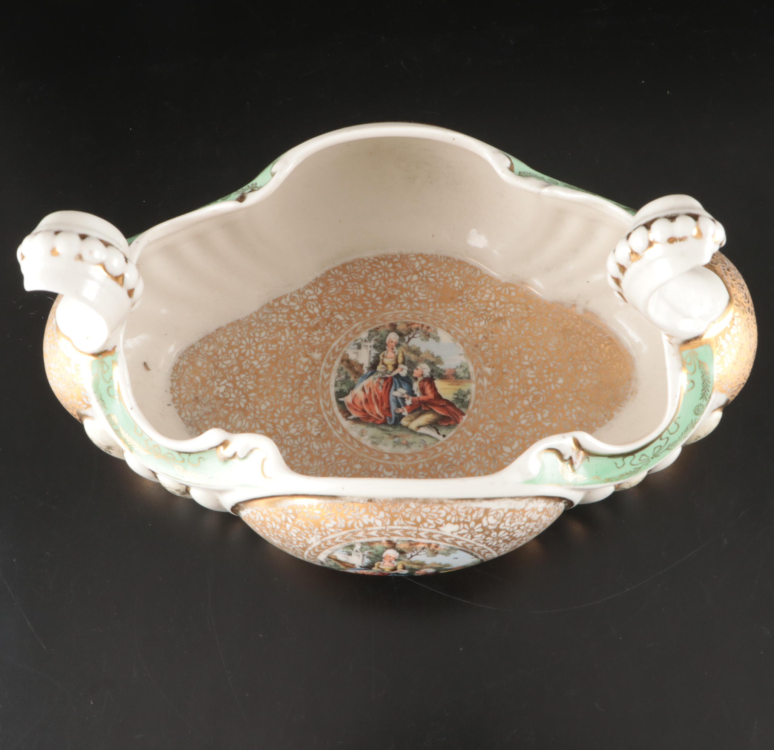 Le Mieux 24K Gold Gilt Porcelain Centerpiece Bowl