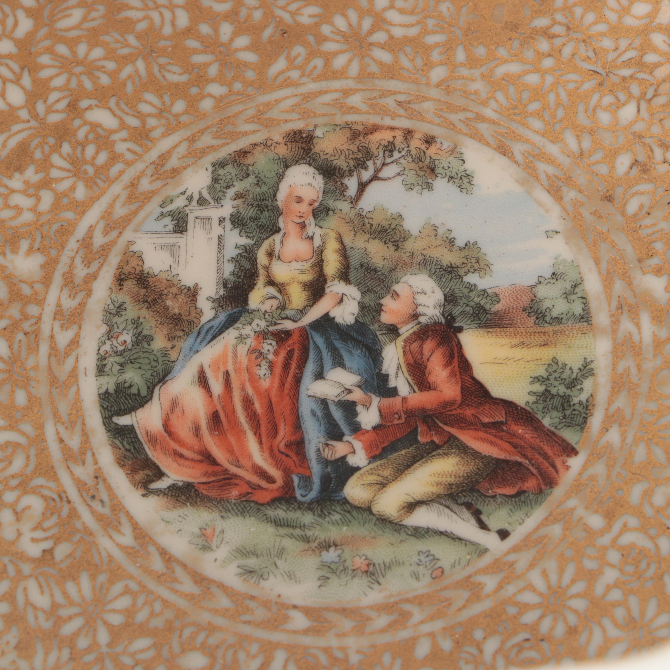 Le Mieux 24K Gold Gilt Porcelain Centerpiece Bowl