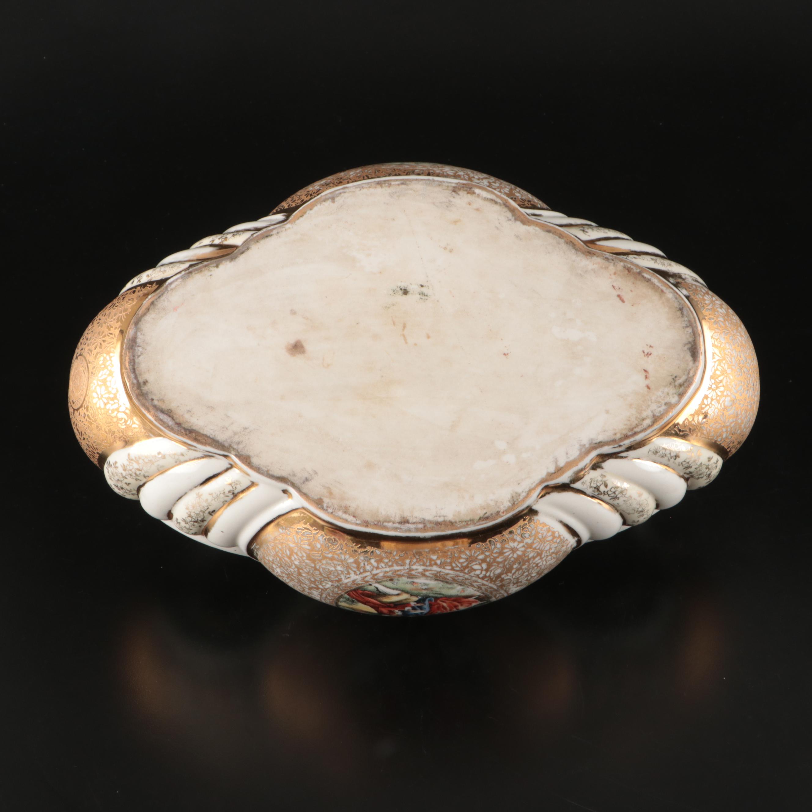 Le Mieux 24K Gold Gilt Porcelain Centerpiece Bowl