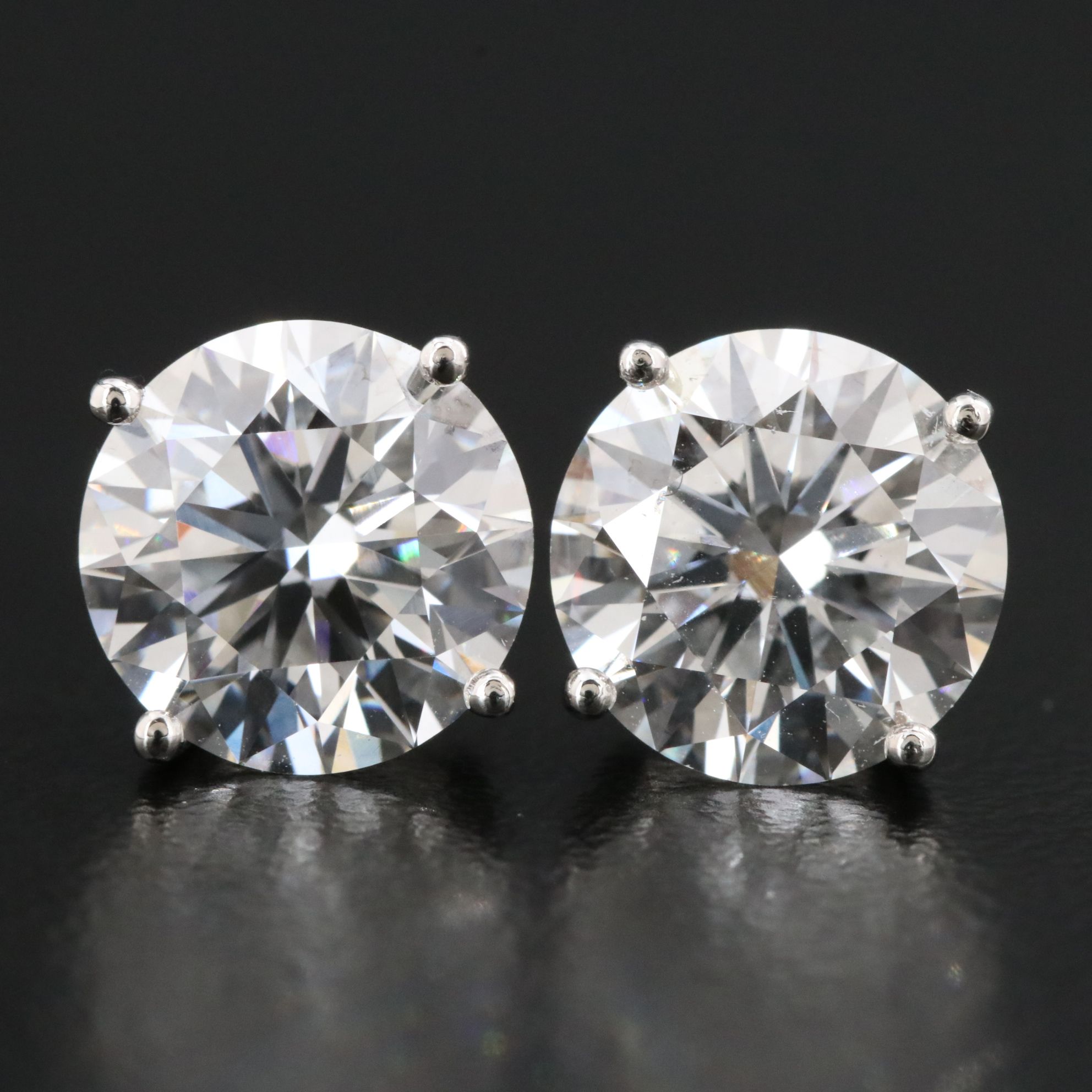 Platinum 5.25 CTW Lab Grown Diamond Stud Earrings with IGI Reports