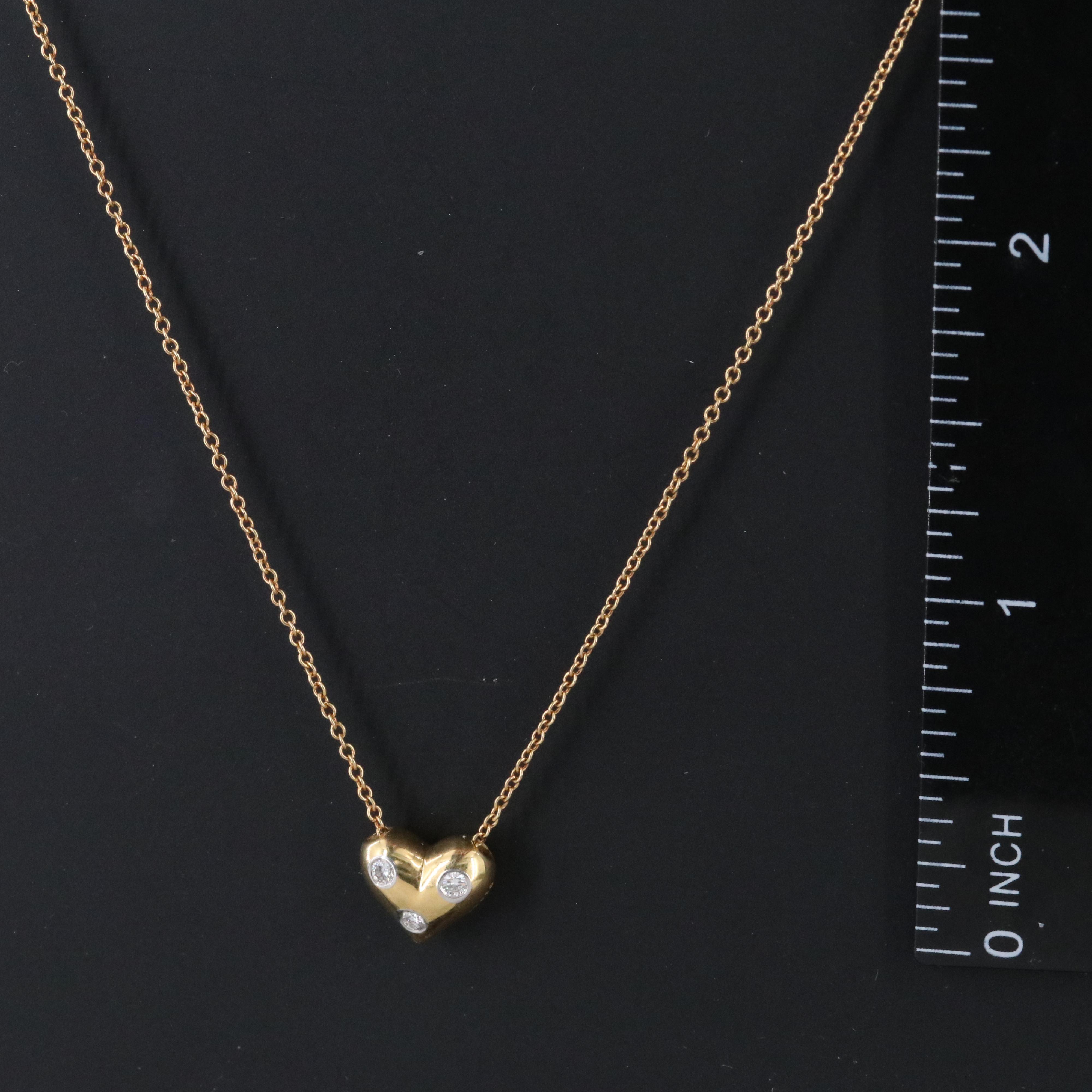 Tiffany & Co. Etoile 18K Diamond Heart Necklace