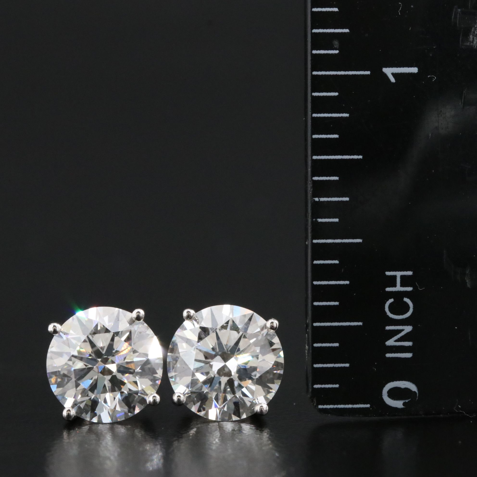 Platinum 5.25 CTW Lab Grown Diamond Stud Earrings with IGI Reports
