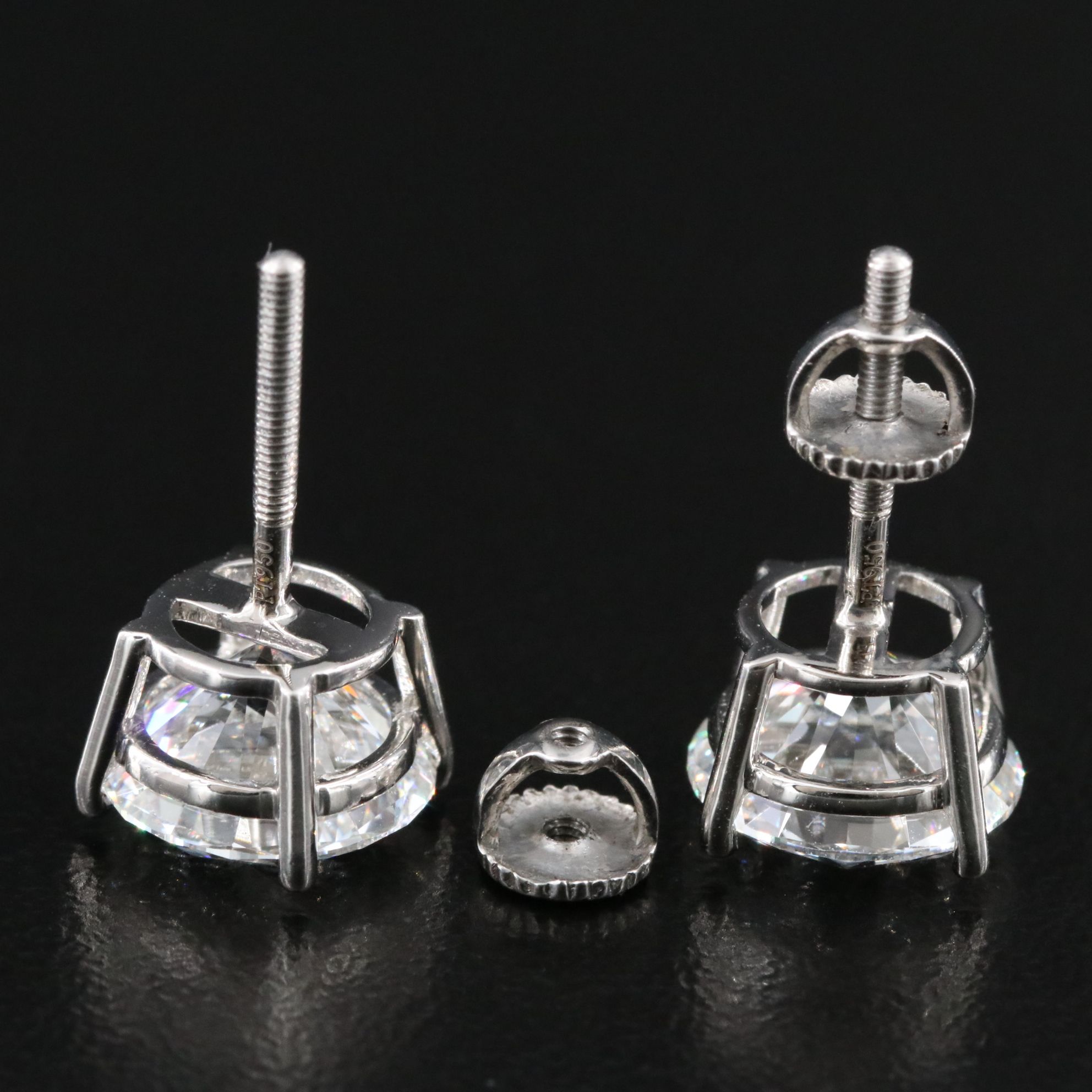 Platinum 5.25 CTW Lab Grown Diamond Stud Earrings with IGI Reports