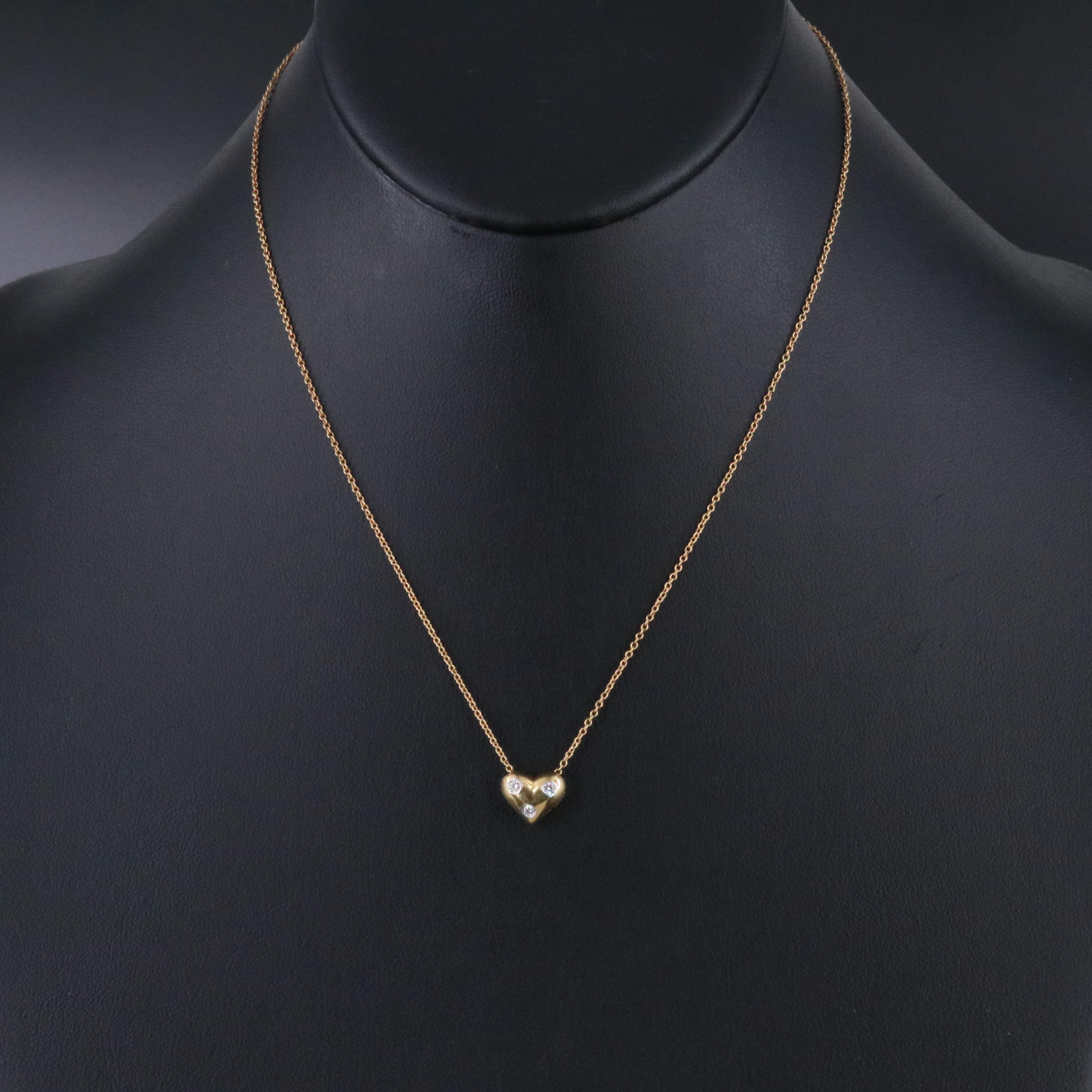 Tiffany & Co. Etoile 18K Diamond Heart Necklace