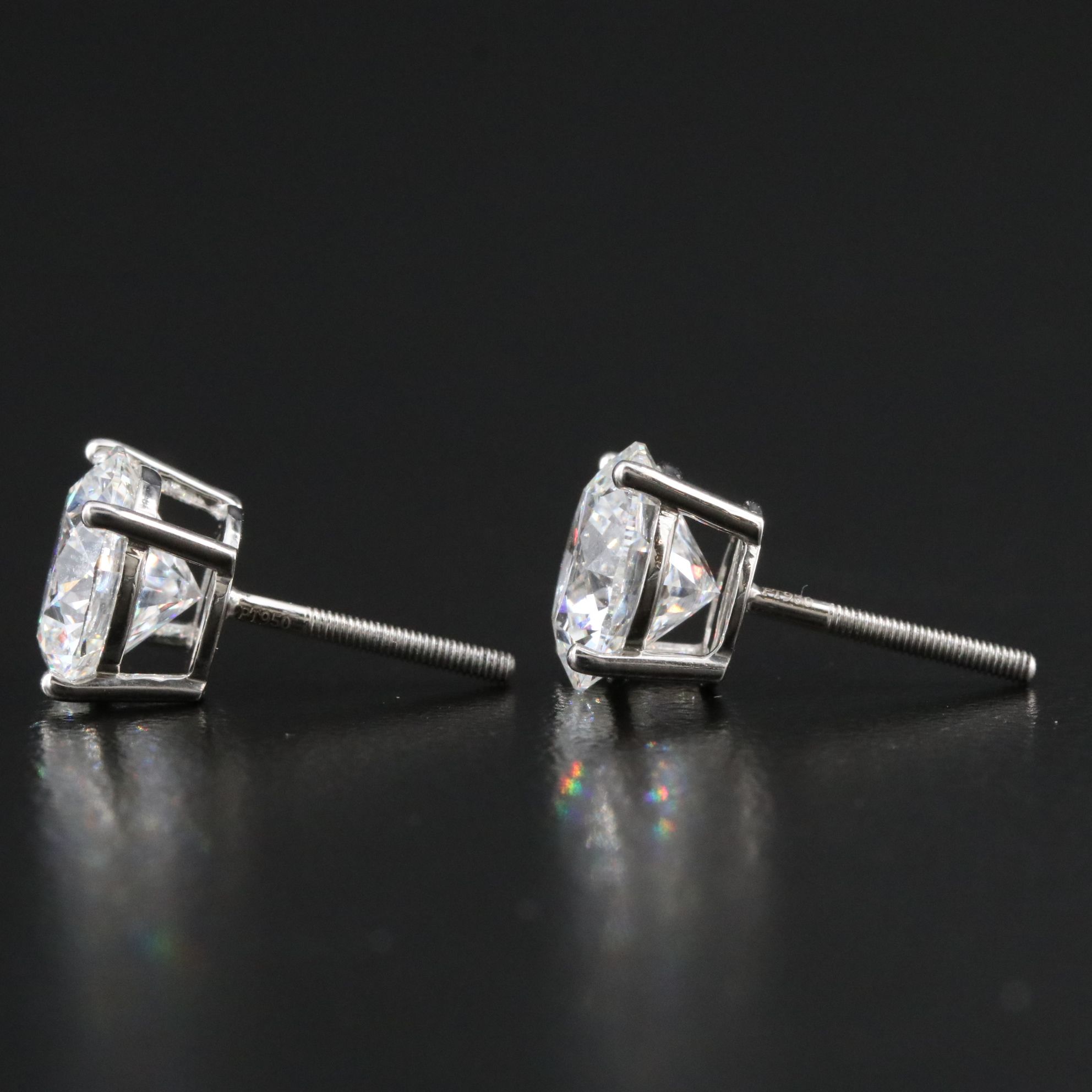Platinum 5.25 CTW Lab Grown Diamond Stud Earrings with IGI Reports