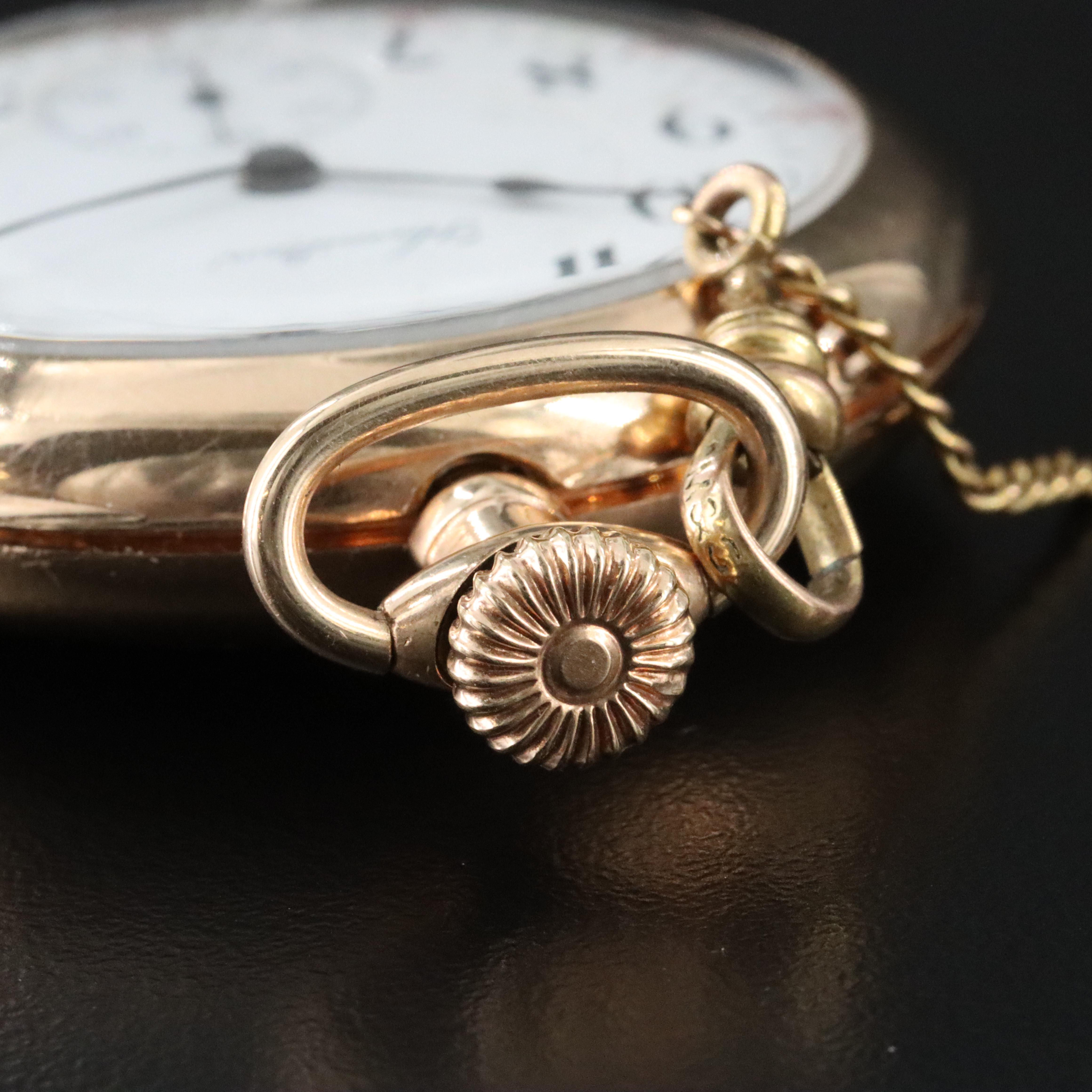 1918 Hamilton Gold Filled Swing Out Front Case with Fob Chain