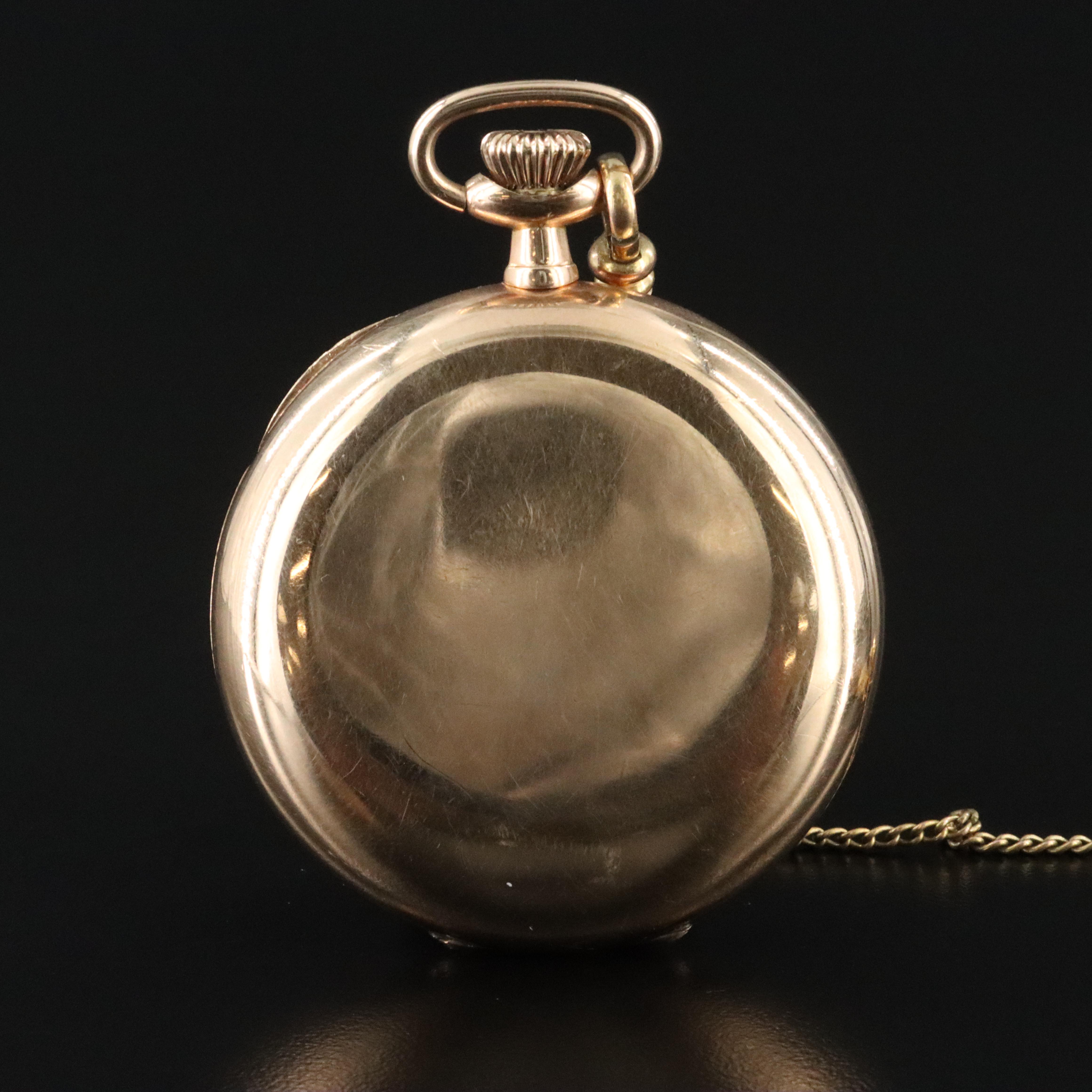 1918 Hamilton Gold Filled Swing Out Front Case with Fob Chain