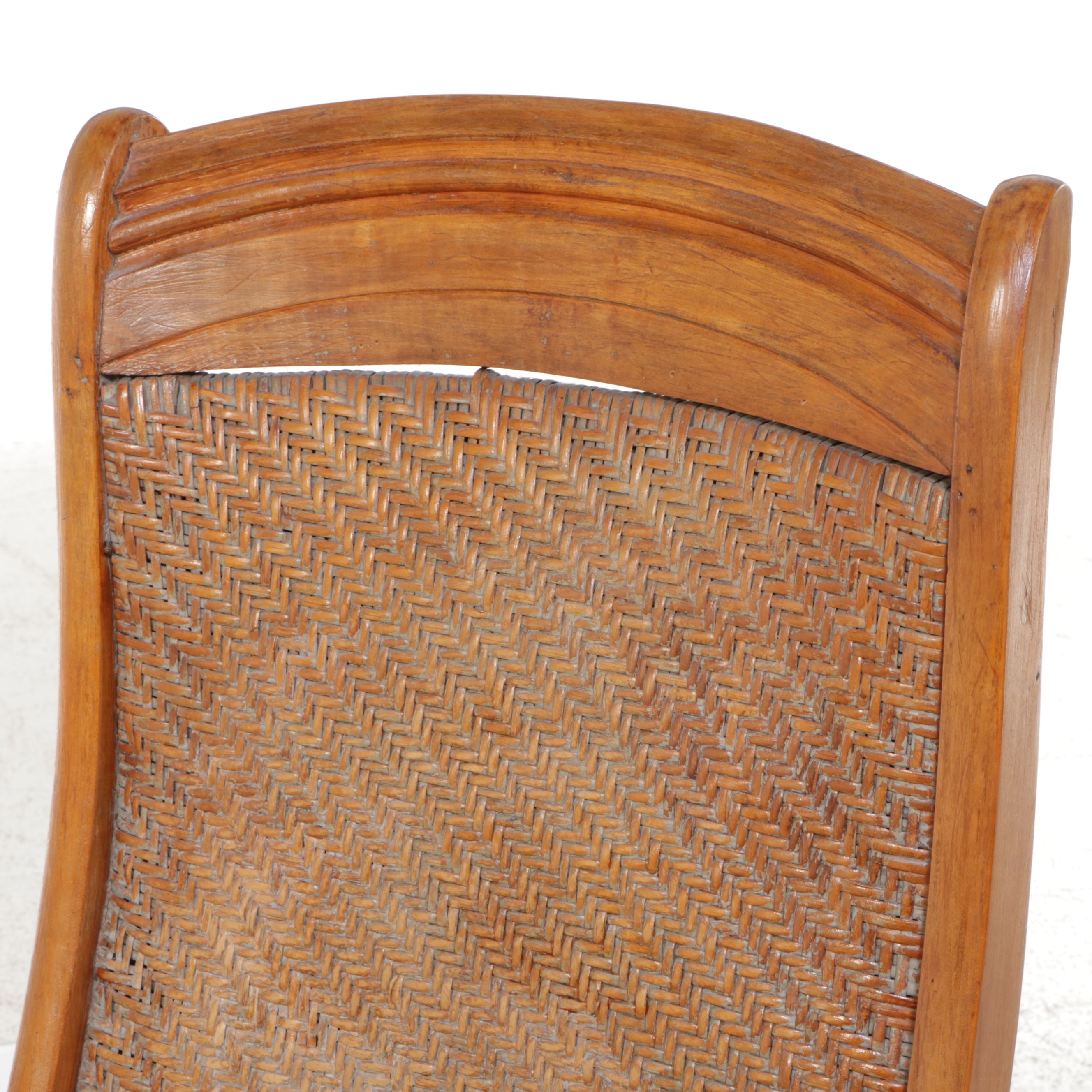 Oak and Woven Seat Writing Armchair