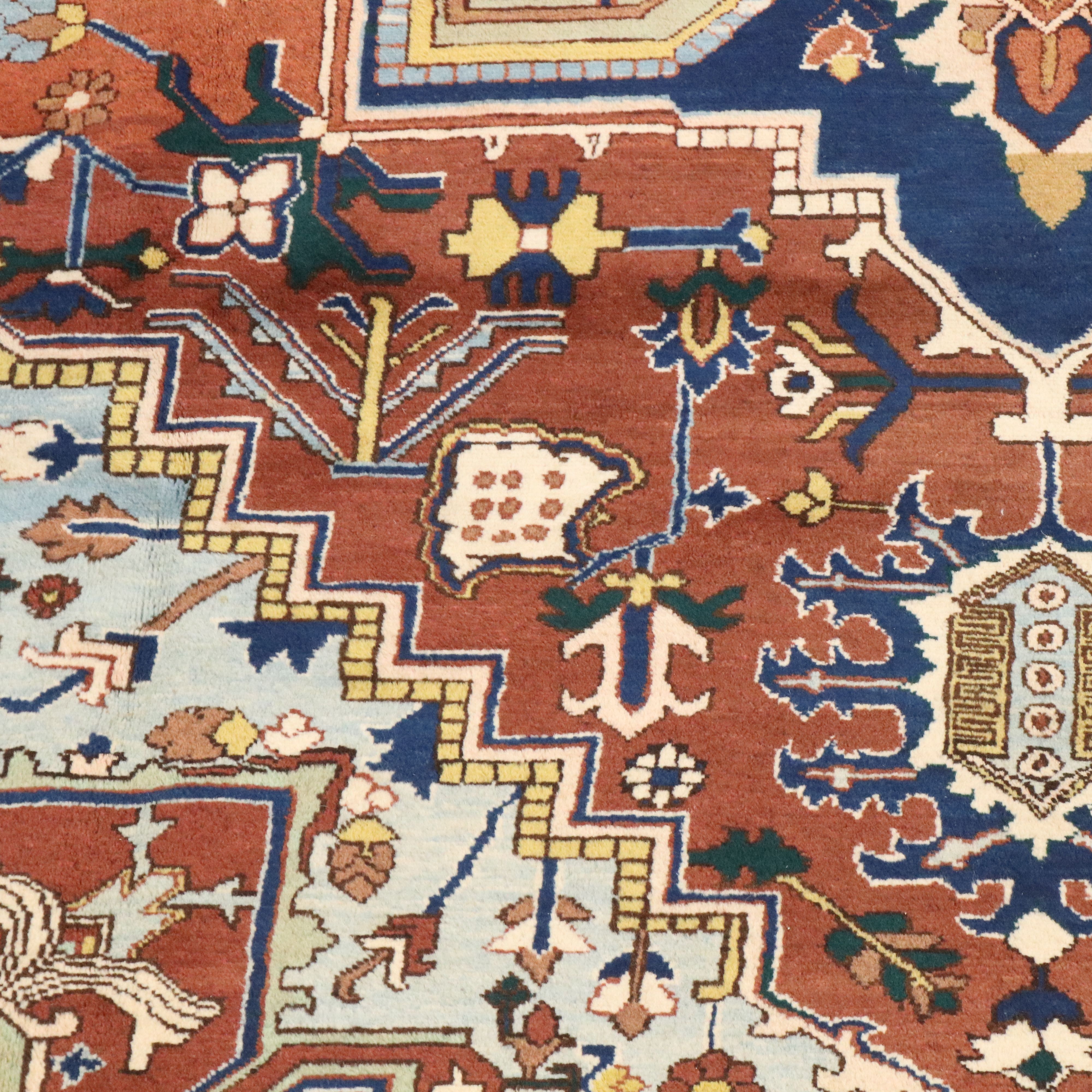 9'5 x 13'2 Hand-Knotted Persian Heriz Room-Sized Rug