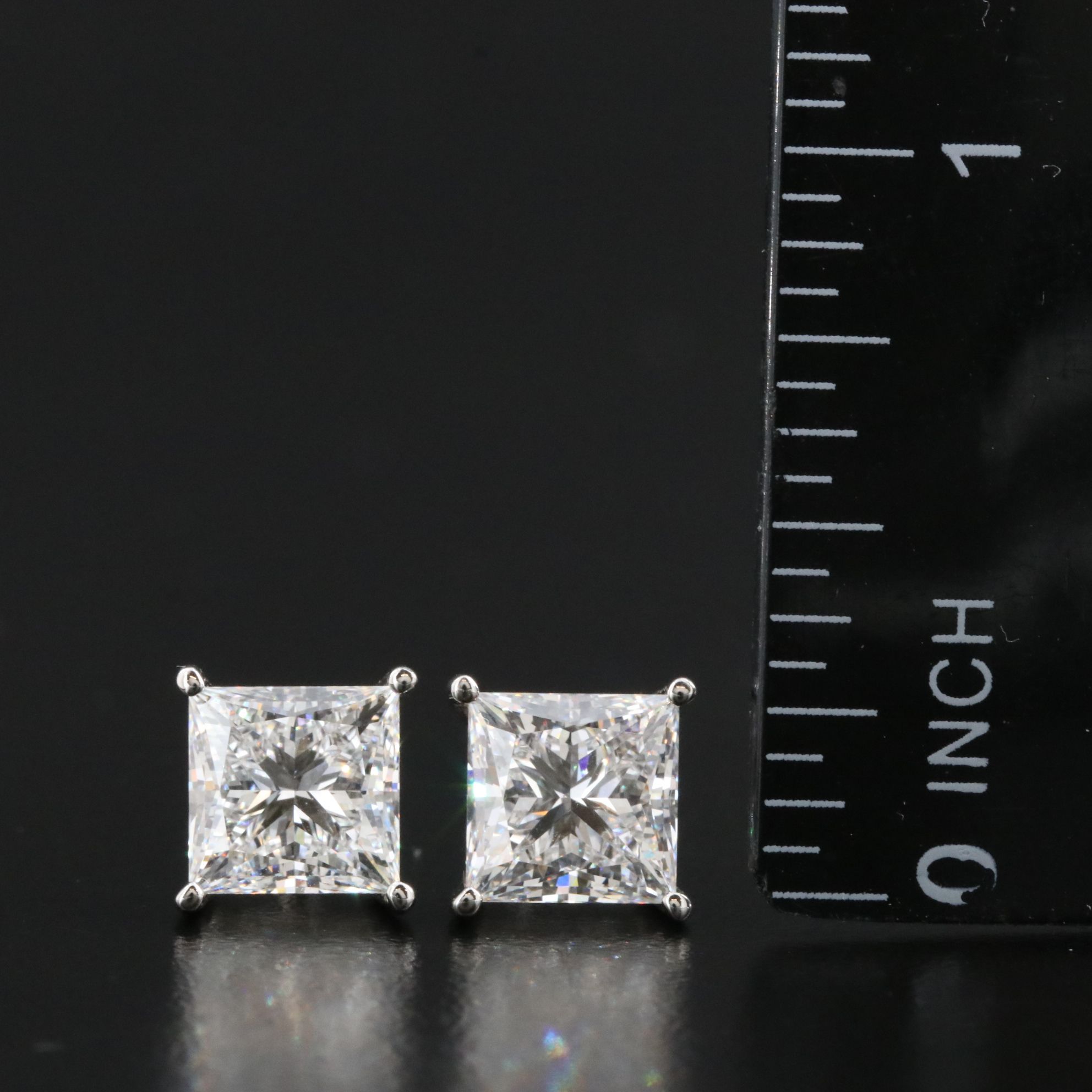 Platinum 4.80 CTW Lab Grown Diamond Stud Earrings with IGI Reports