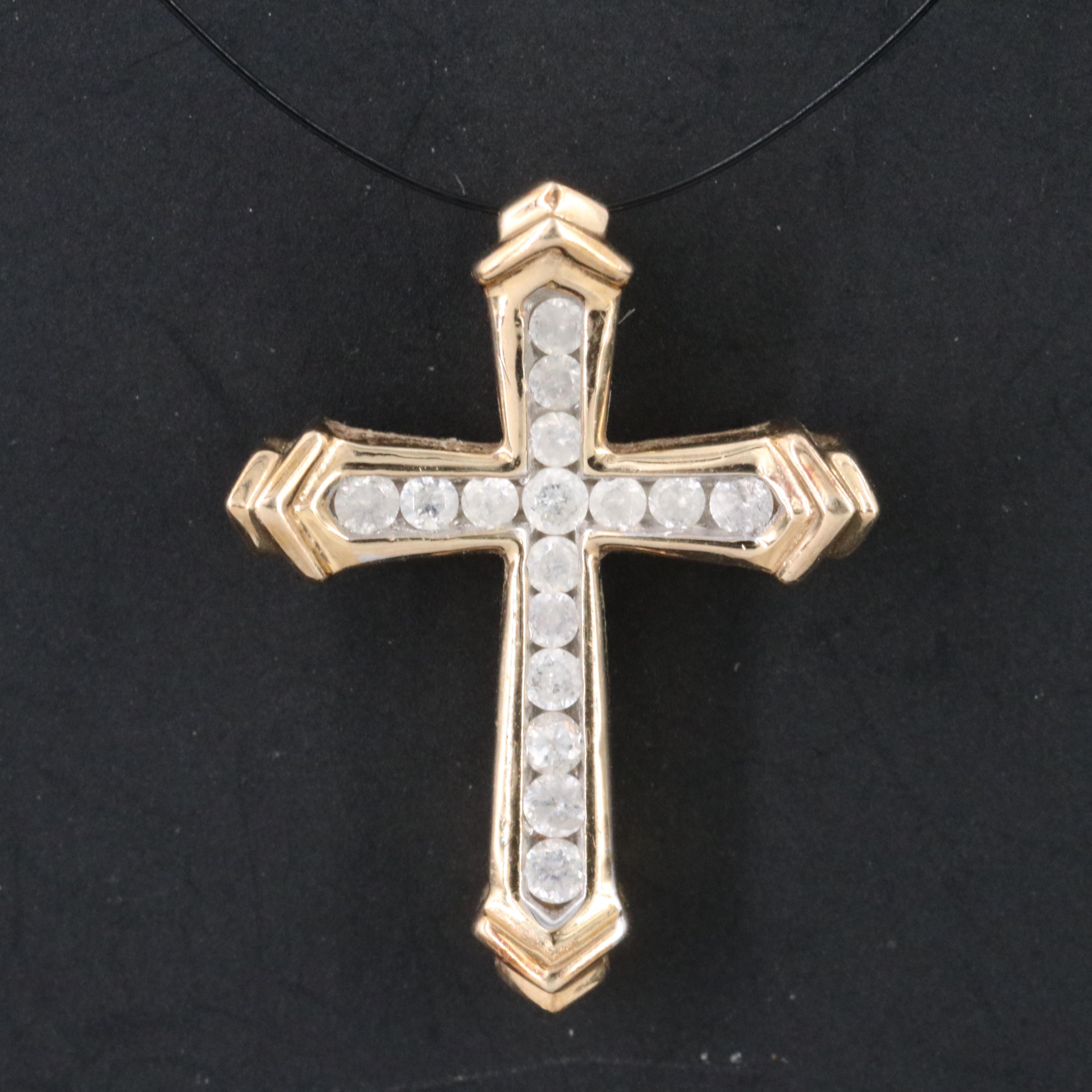 10K 0.26 CTW Diamond Cross Pendant