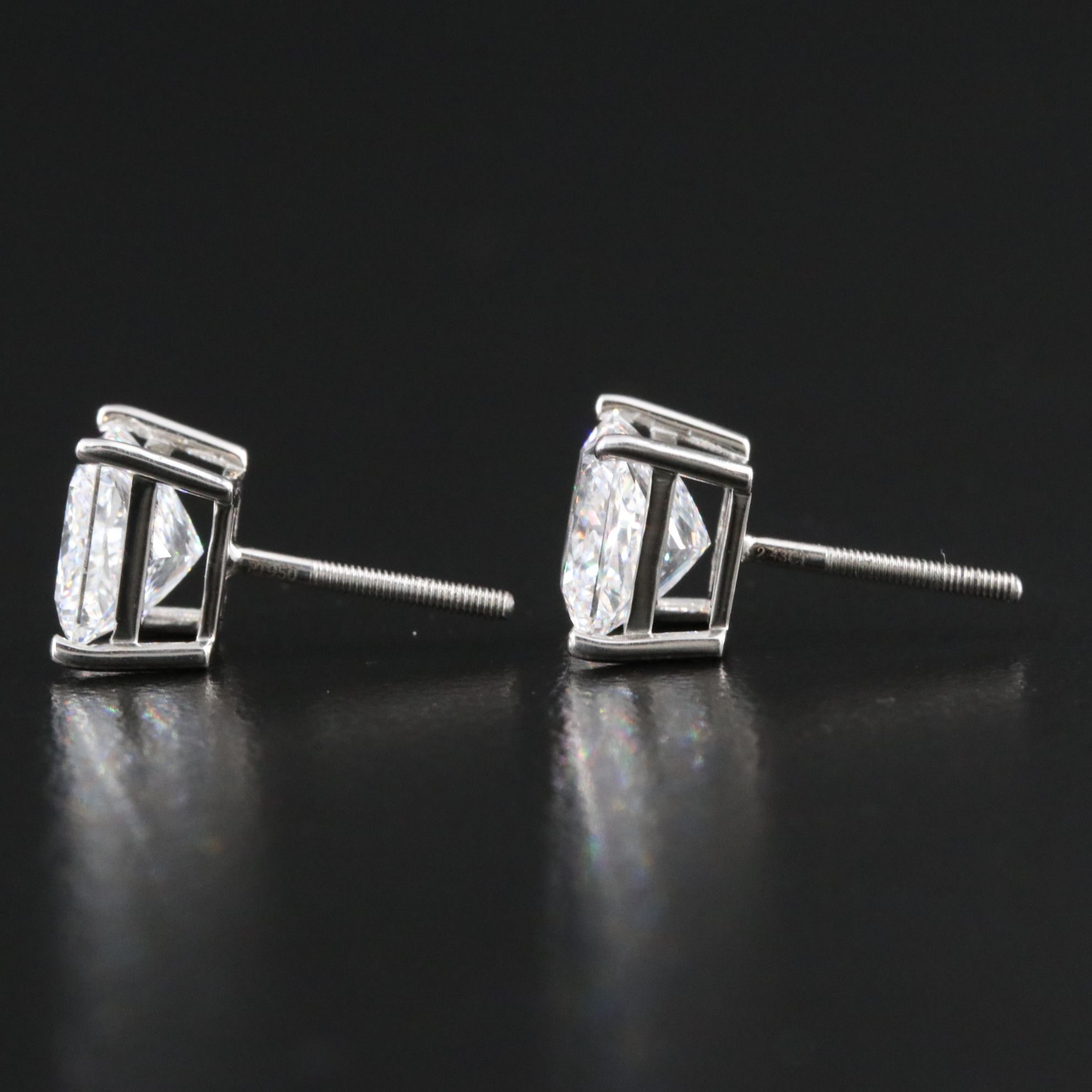 Platinum 4.80 CTW Lab Grown Diamond Stud Earrings with IGI Reports