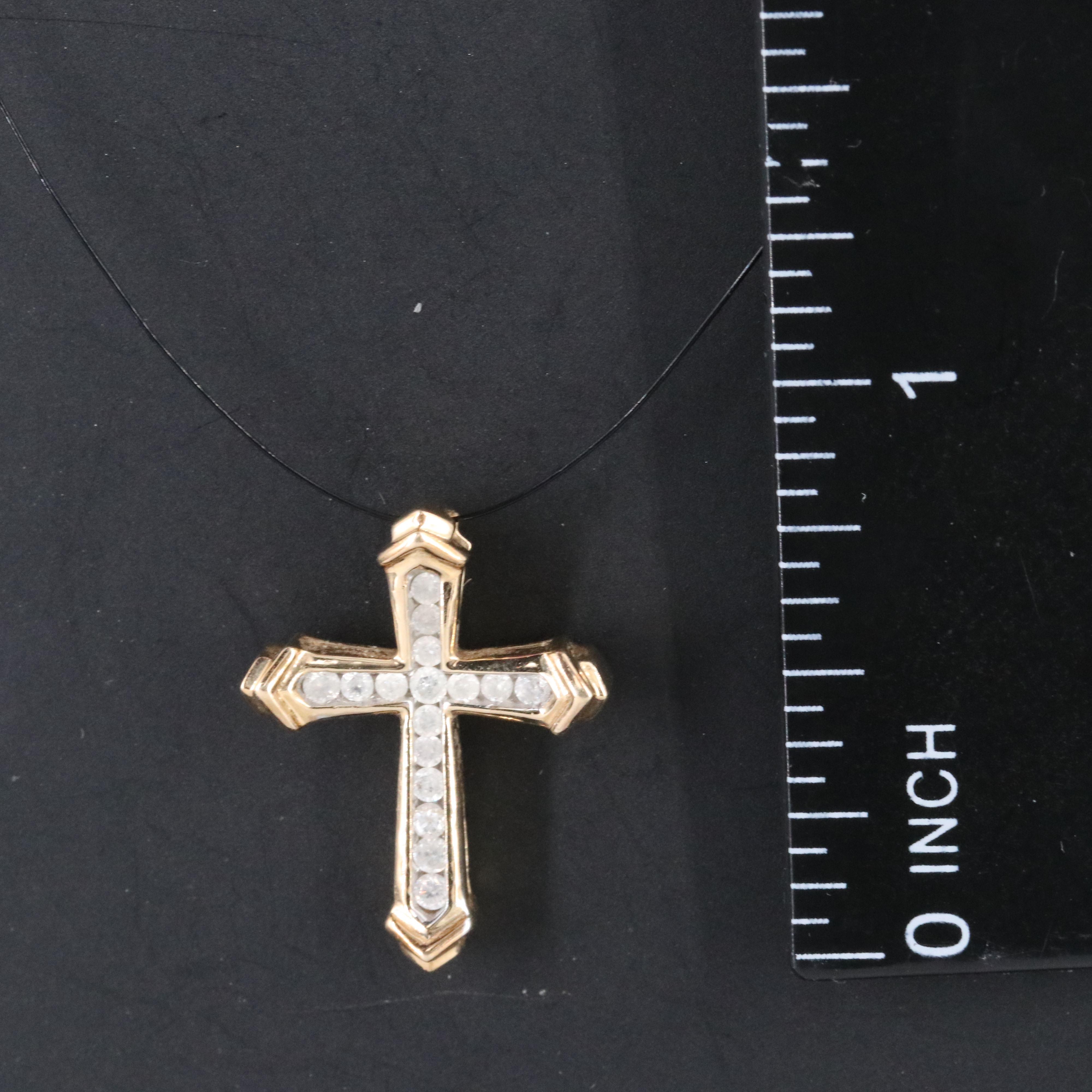 10K 0.26 CTW Diamond Cross Pendant
