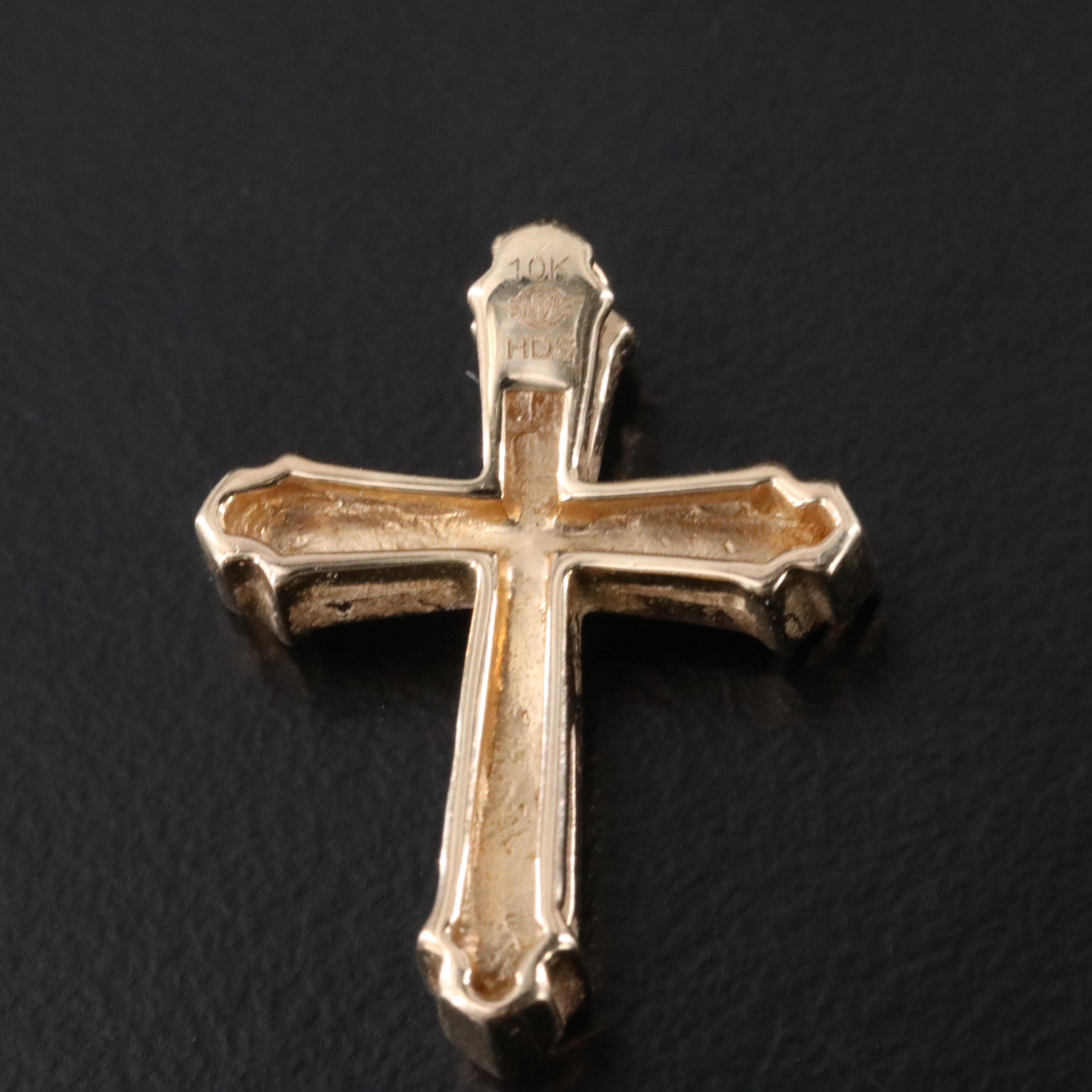 10K 0.26 CTW Diamond Cross Pendant