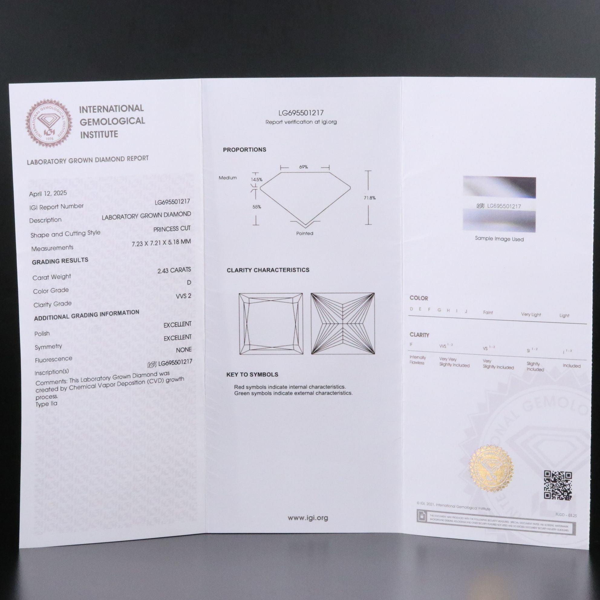 Platinum 4.80 CTW Lab Grown Diamond Stud Earrings with IGI Reports