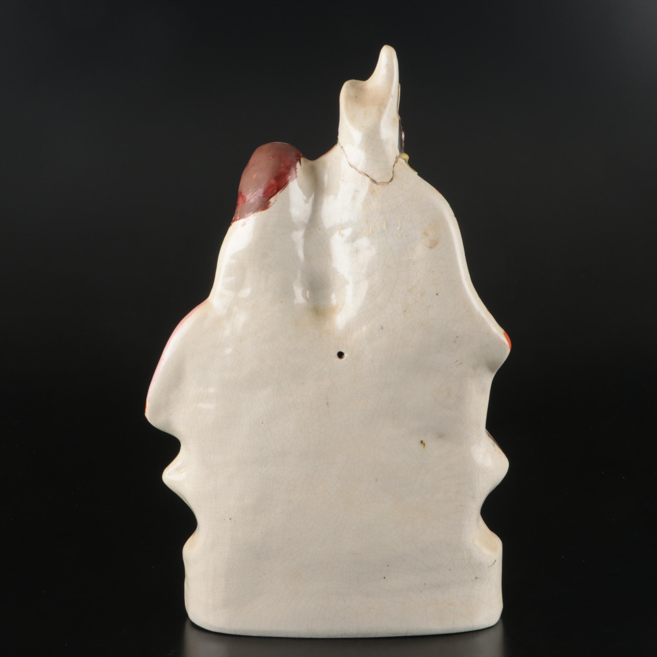 Staffordshire Little Red Riding Hood Spill Vase and Figurine with Faux Clock