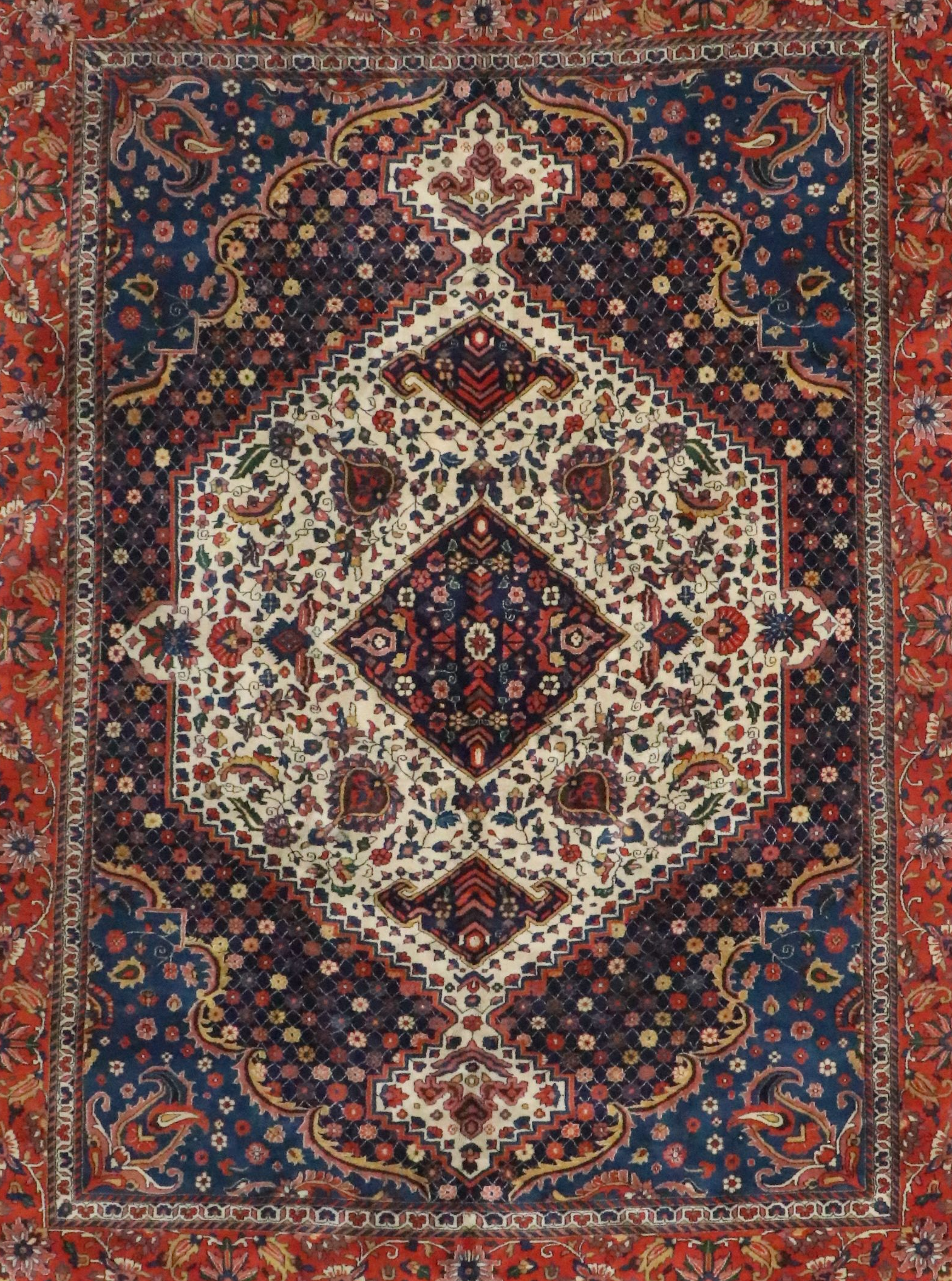9'9 x 13'7 Hand-Knotted Indo-Persian Qazvin Room-Sized Rug