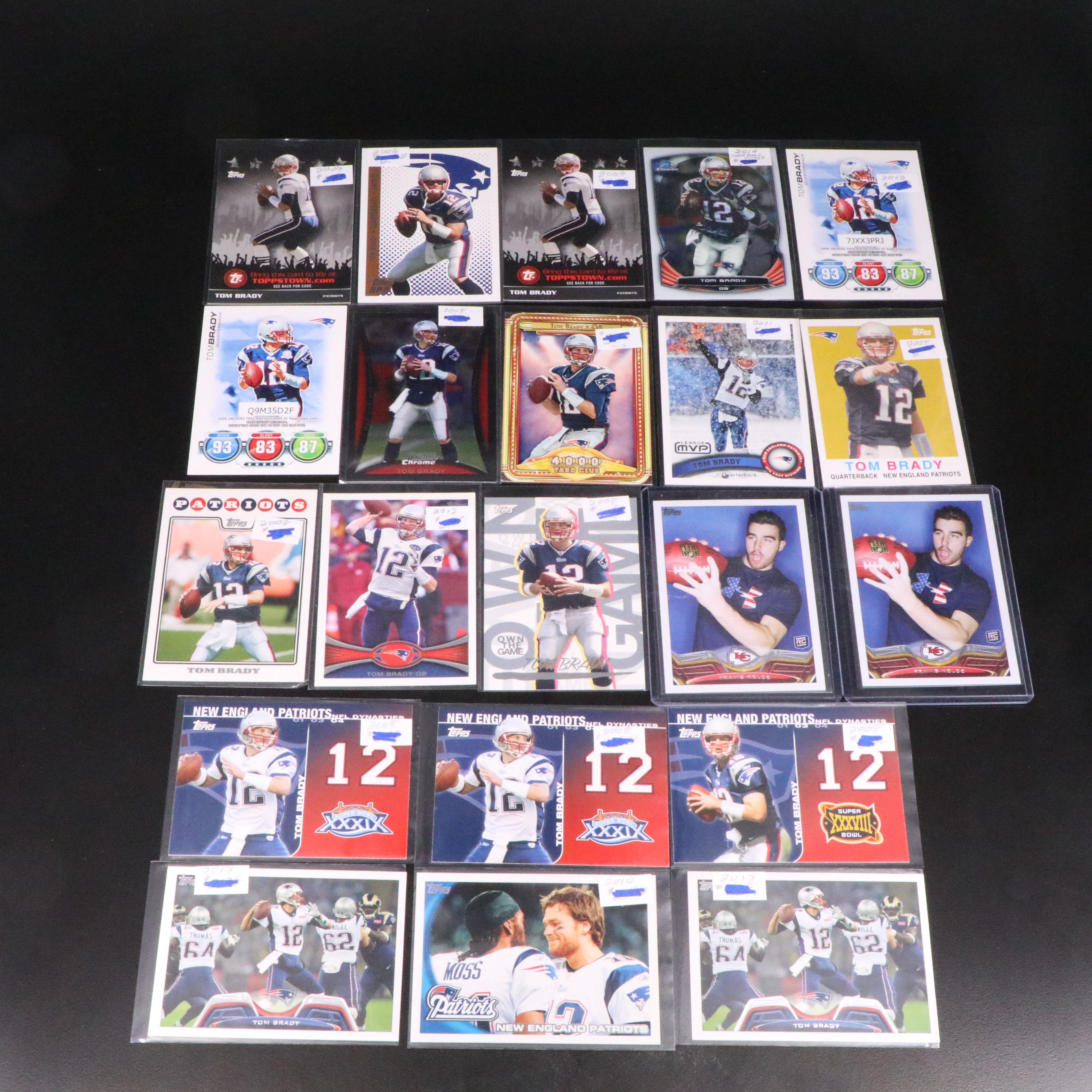 2013 Topps Travis Kelce Rookies with Tom Brady Football Cards