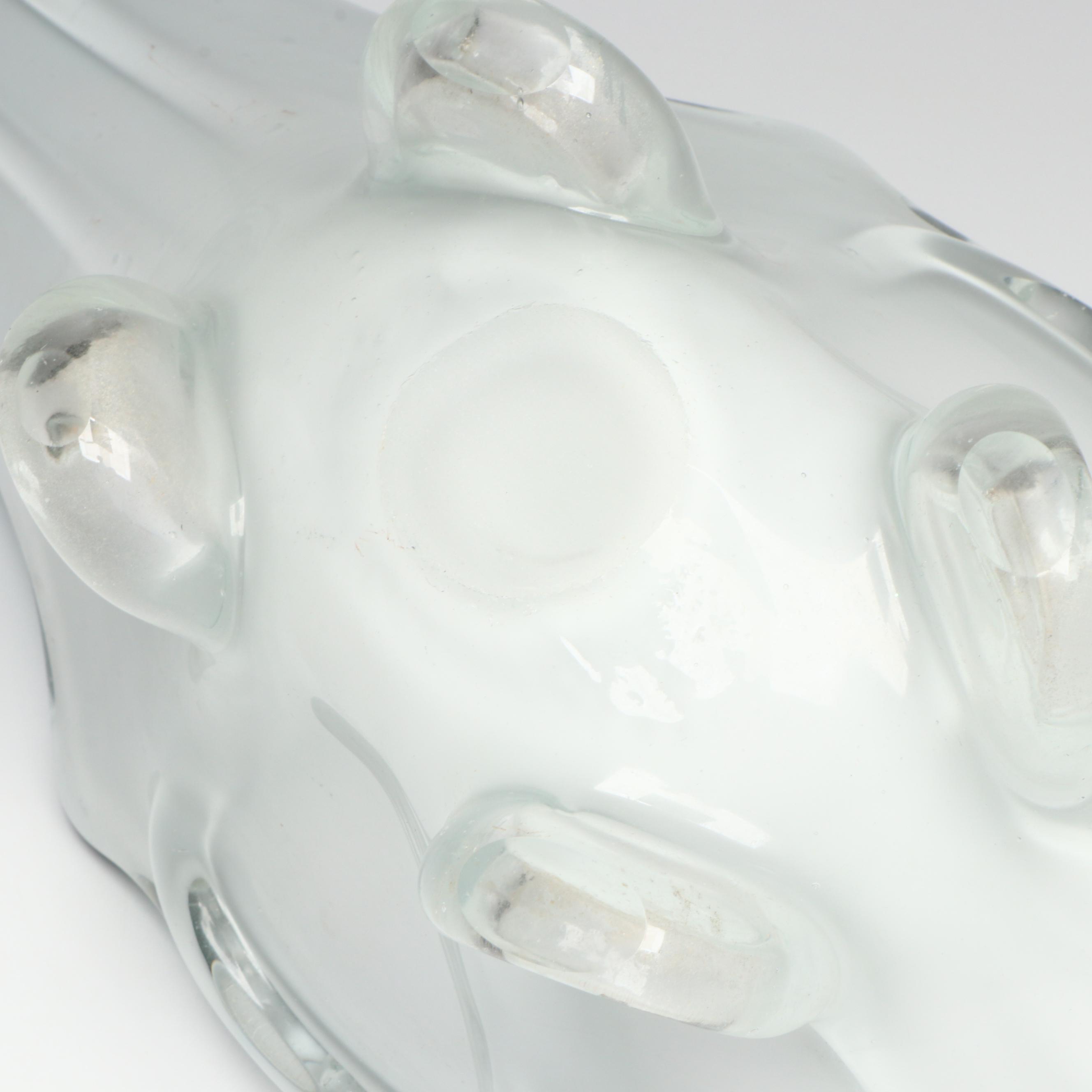 Murano Blown Turquoise and Aventurine Cased Art Glass Bowl, Mid to Late 20th C.