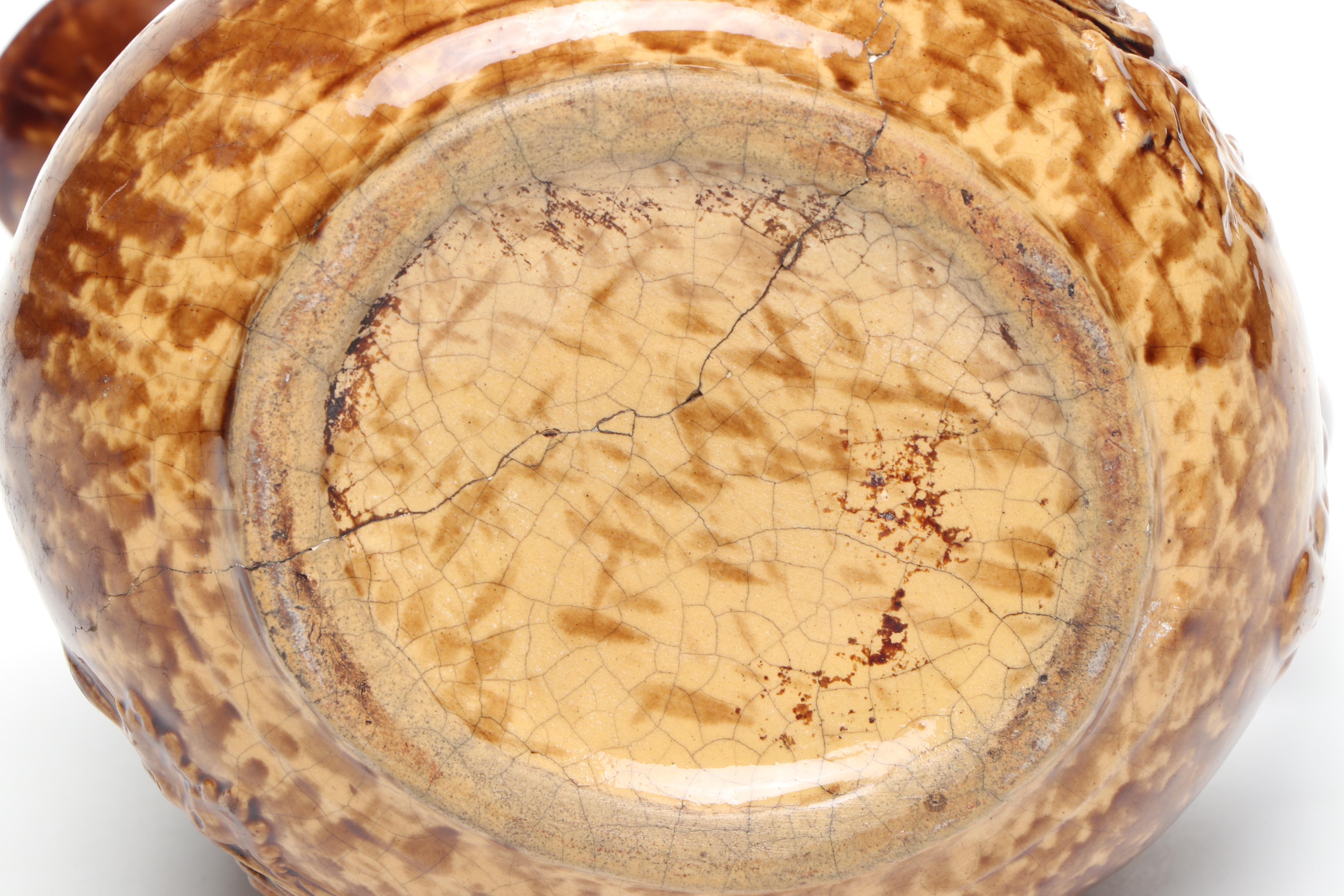 Bennington Rockingham Glaze Molded Pitcher and Bowl, Mid to Late 19th Century