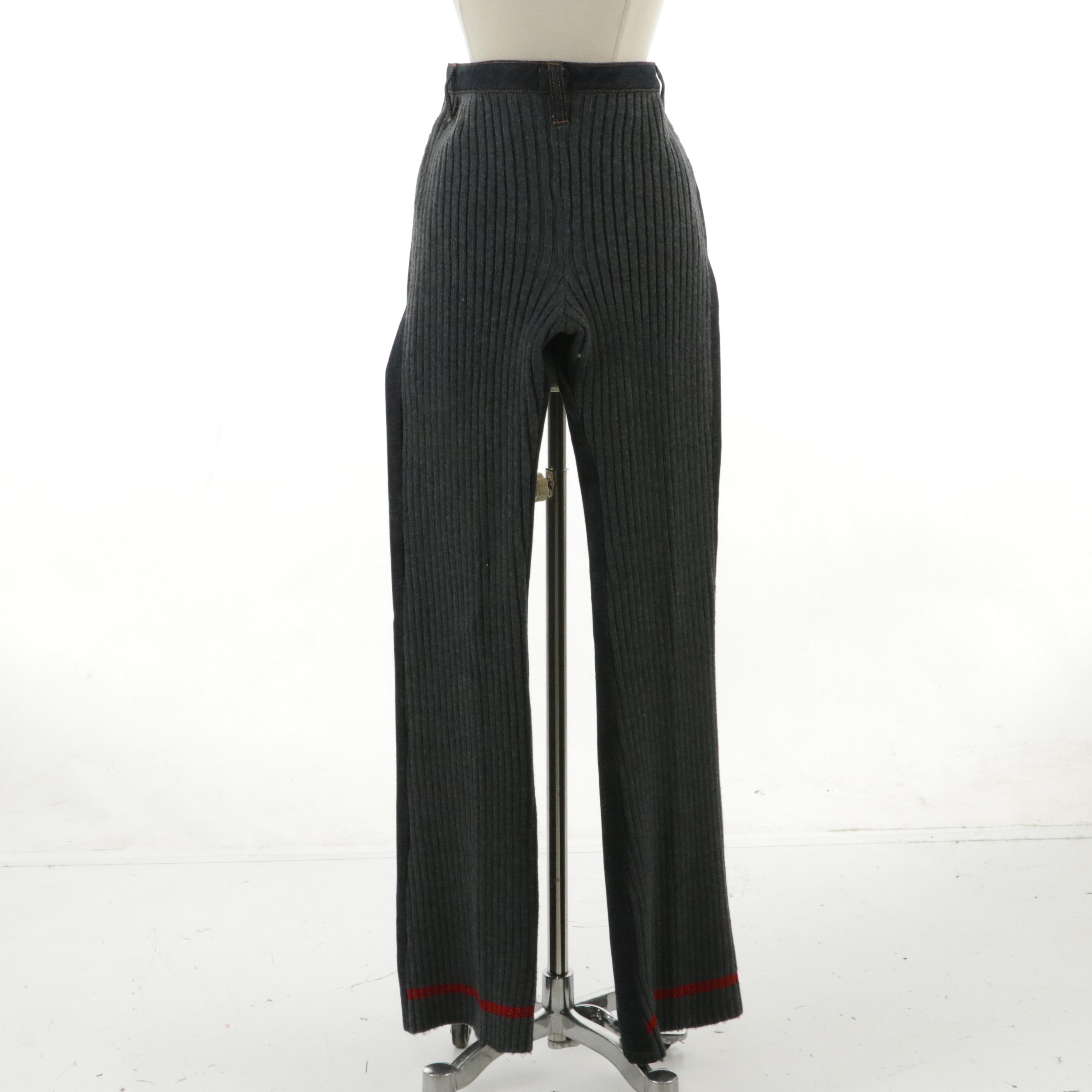 Dolce & Gabbana Rib Knit Paneled Dark Wash Jeans