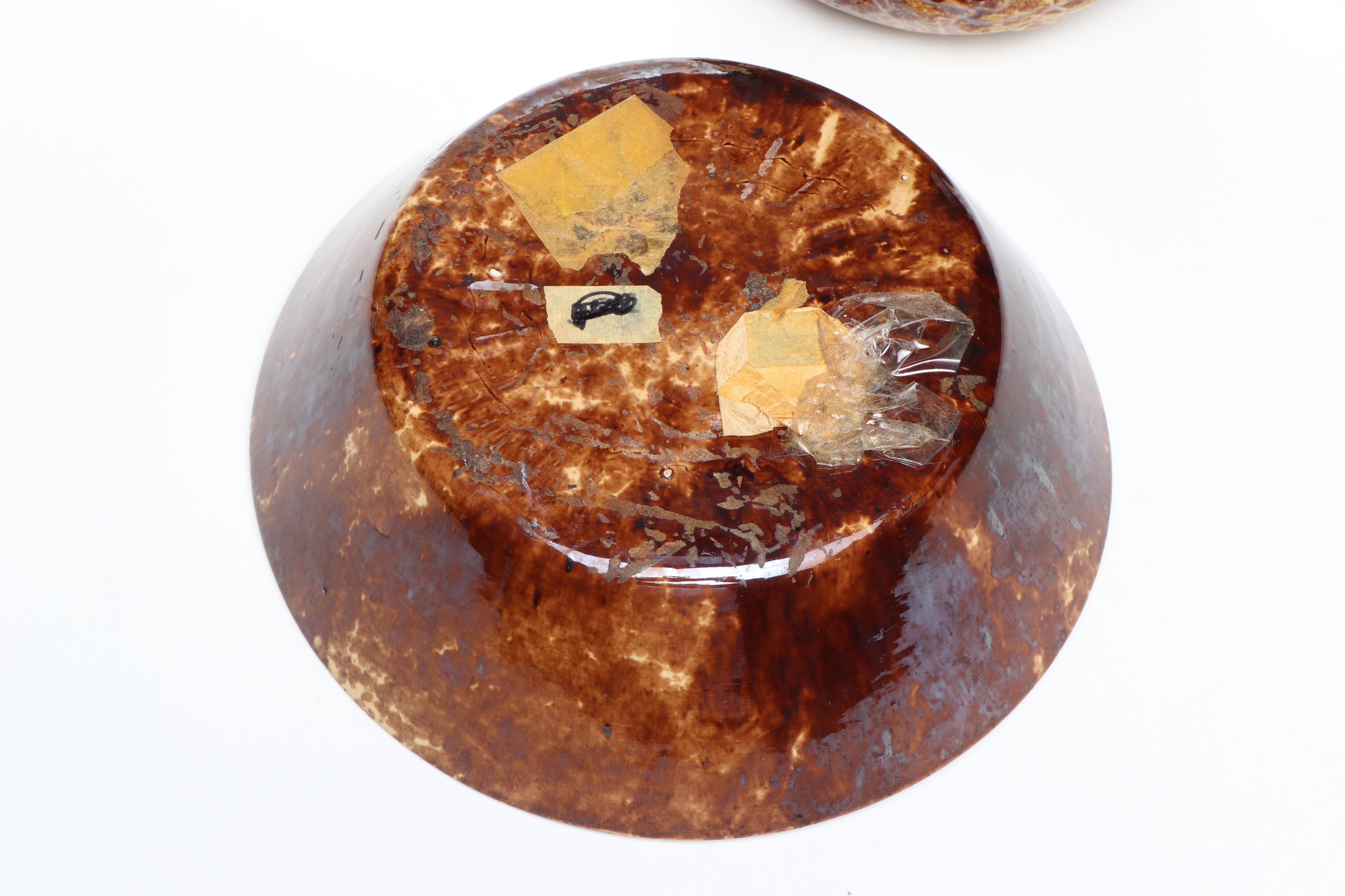 Bennington Rockingham Glazed Molded Pitcher and Bowl, Mid to Late 19th Century